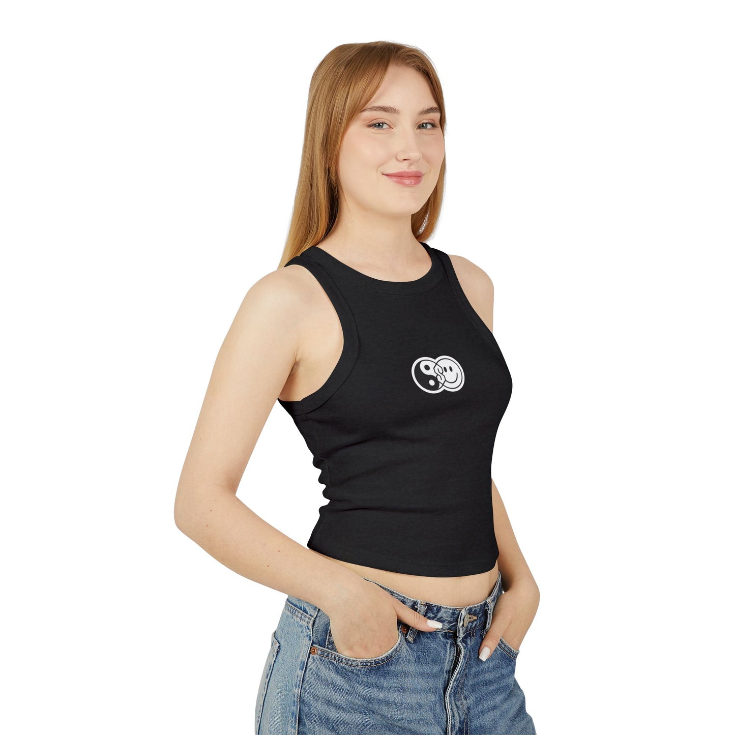 Yin Yang Smiley Crop Tank
