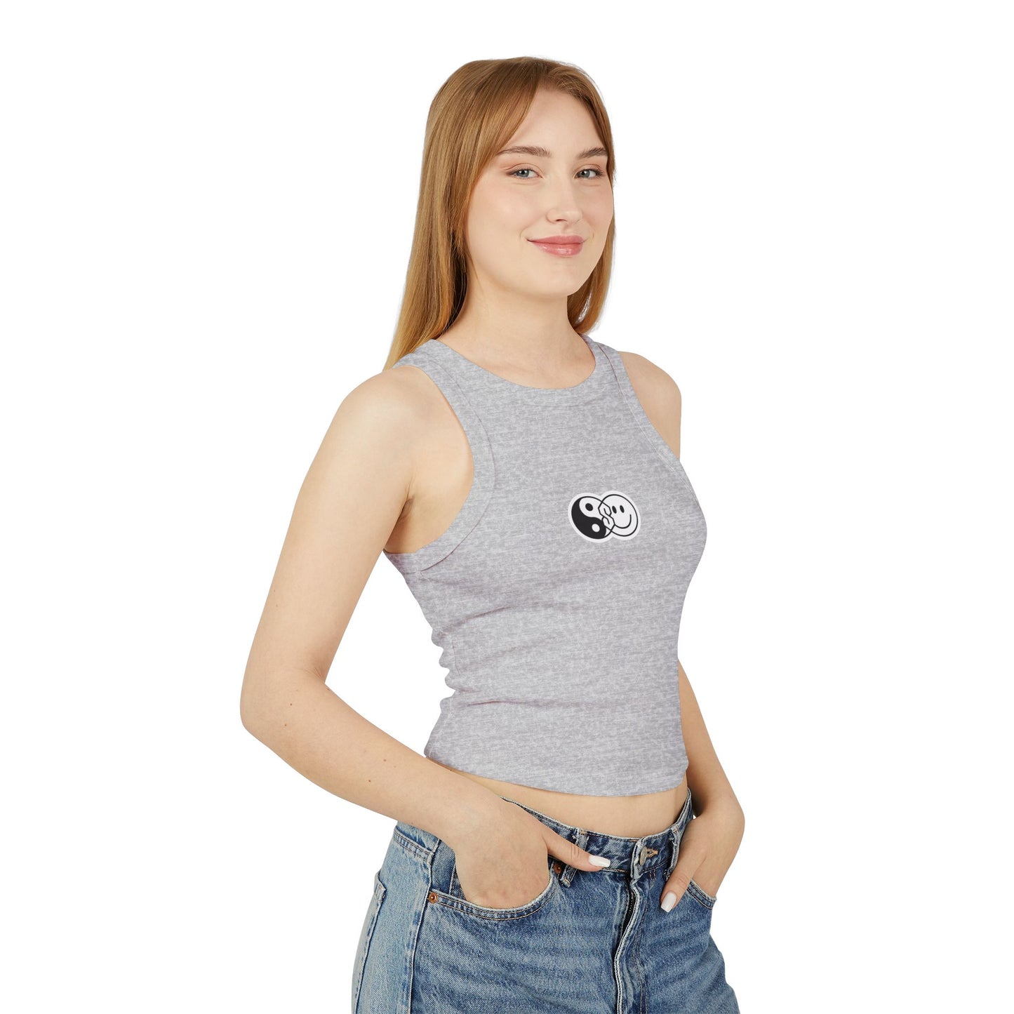 Yin Yang Smiley Crop Tank