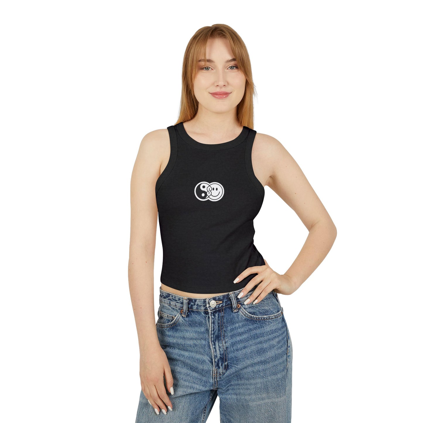 Yin Yang Smiley Crop Tank