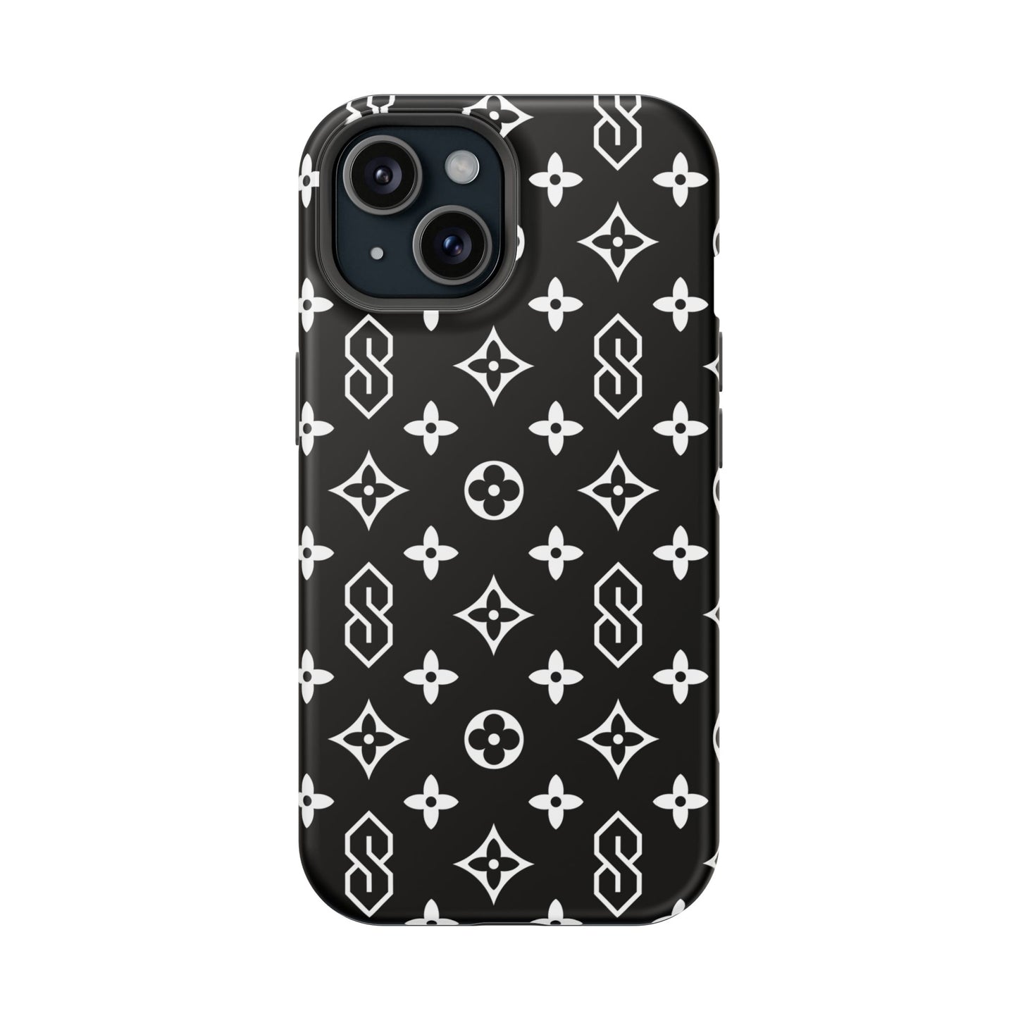 S Thing Faux Real Phone Case - Black/White - Magnetic Impact-Resistant
