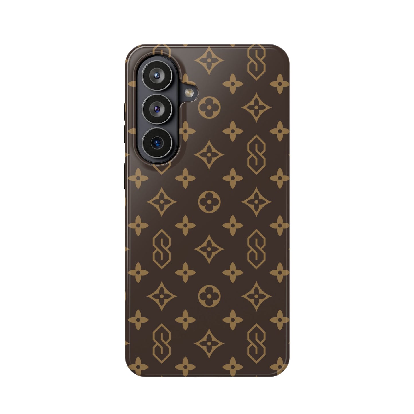 S Thing Faux Real Phone Case - Brown/Gold - Magnetic Impact-Resistant