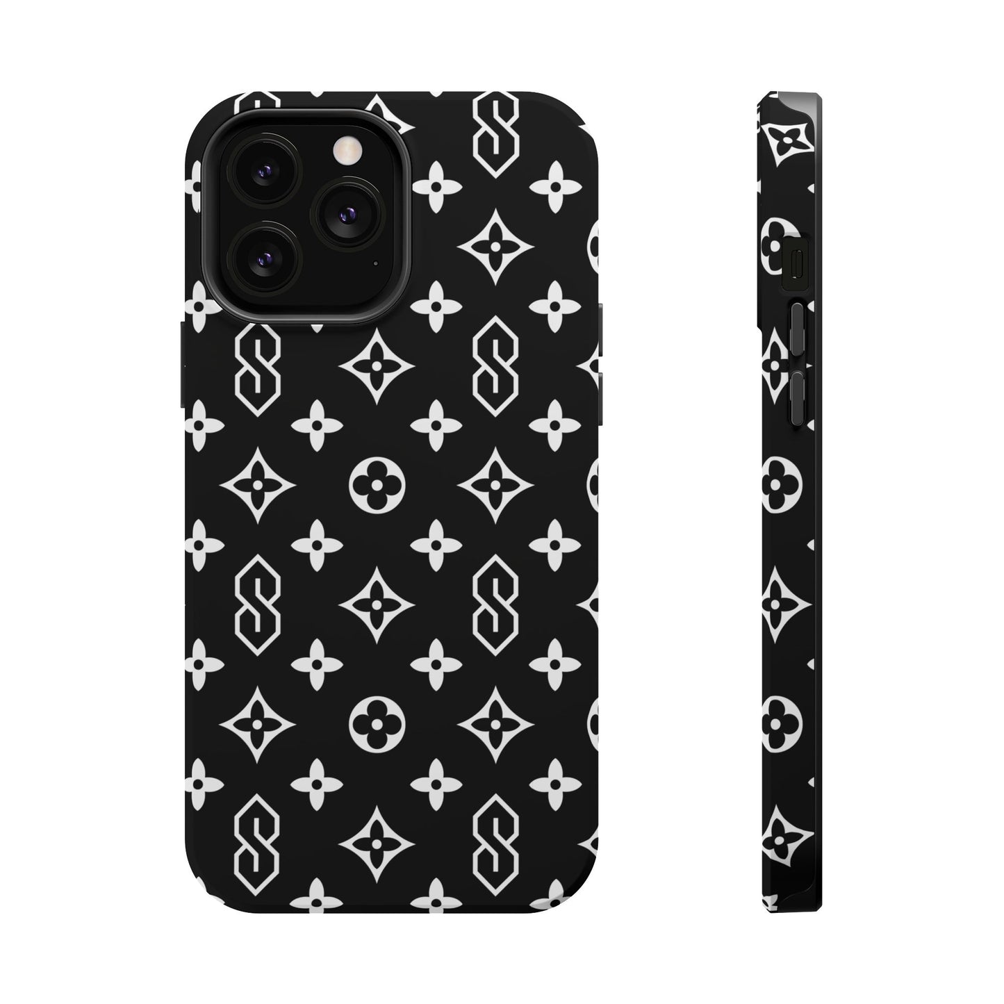 S Thing Faux Real Phone Case - Black/White - Magnetic Impact-Resistant