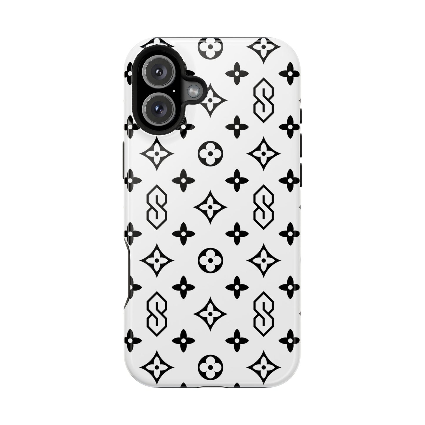 S Thing Faux Real Phone Cases - White & Black - Magnetic Impact-Resistant