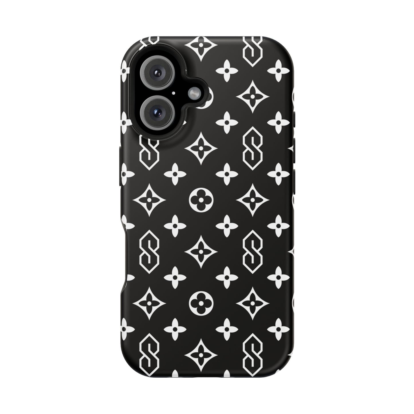 S Thing Faux Real Phone Case - Black/White - Magnetic Impact-Resistant