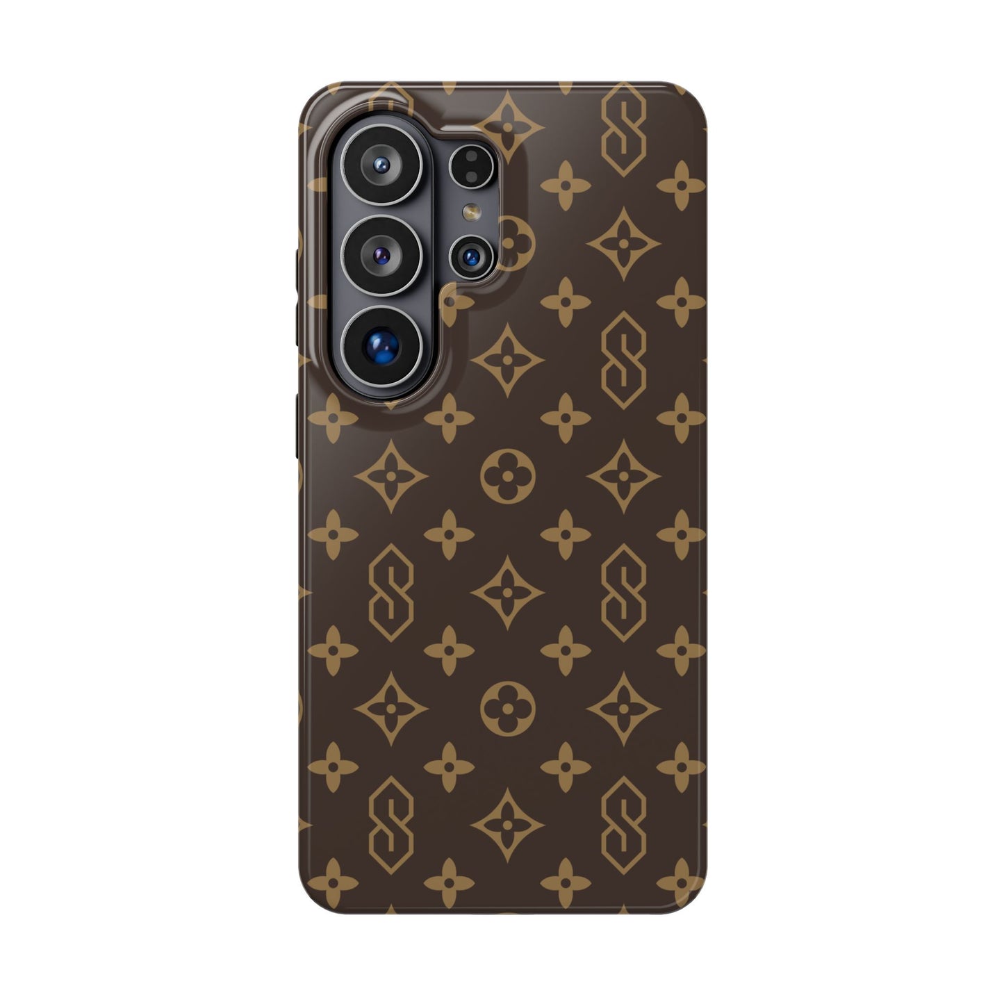 S Thing Faux Real Phone Case - Brown/Gold - Magnetic Impact-Resistant
