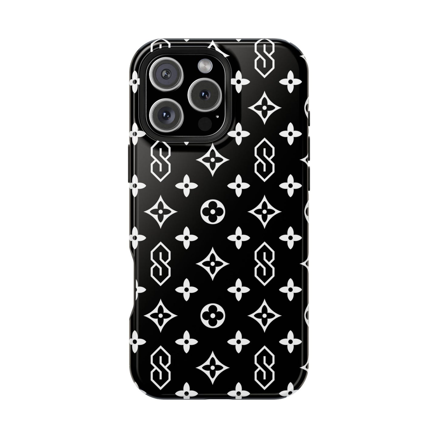 S Thing Faux Real Phone Case - Black/White - Magnetic Impact-Resistant