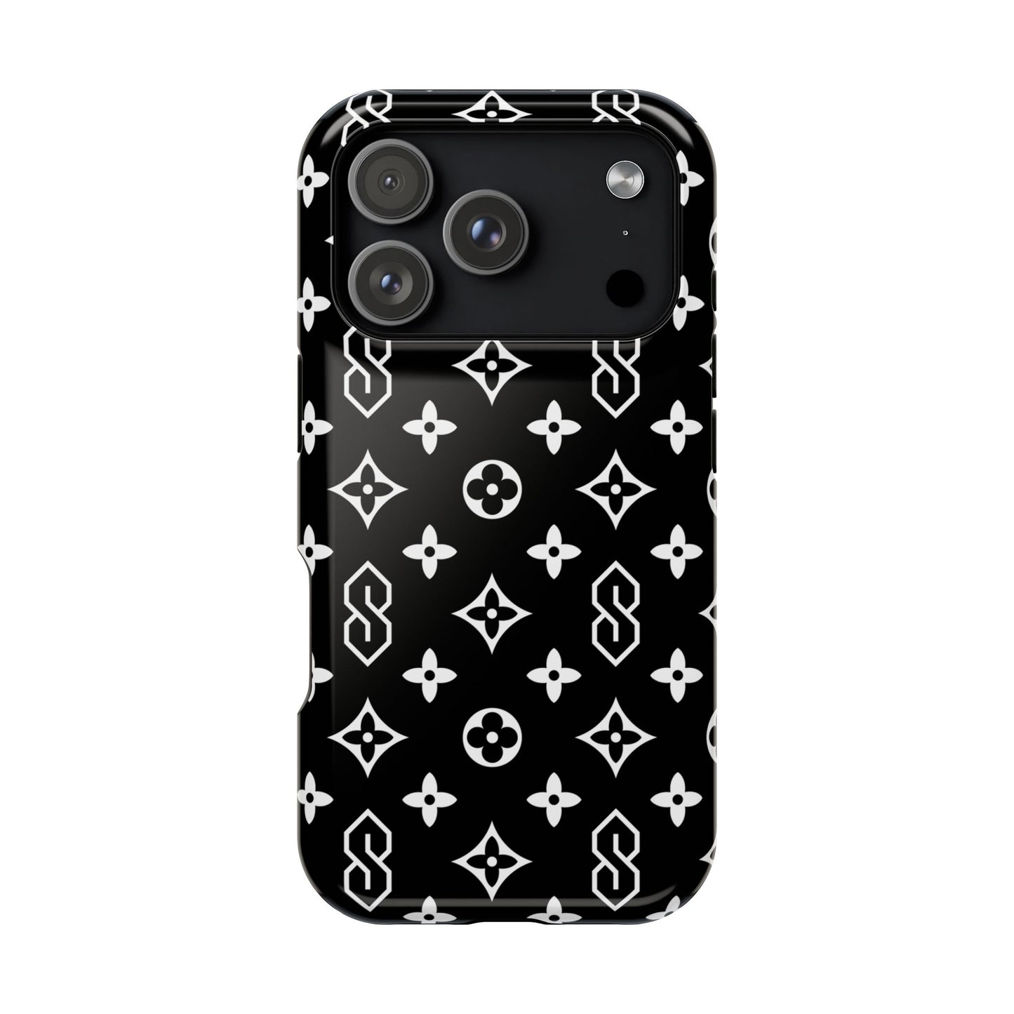 S Thing Faux Real Phone Case - Black/White - Magnetic Impact-Resistant