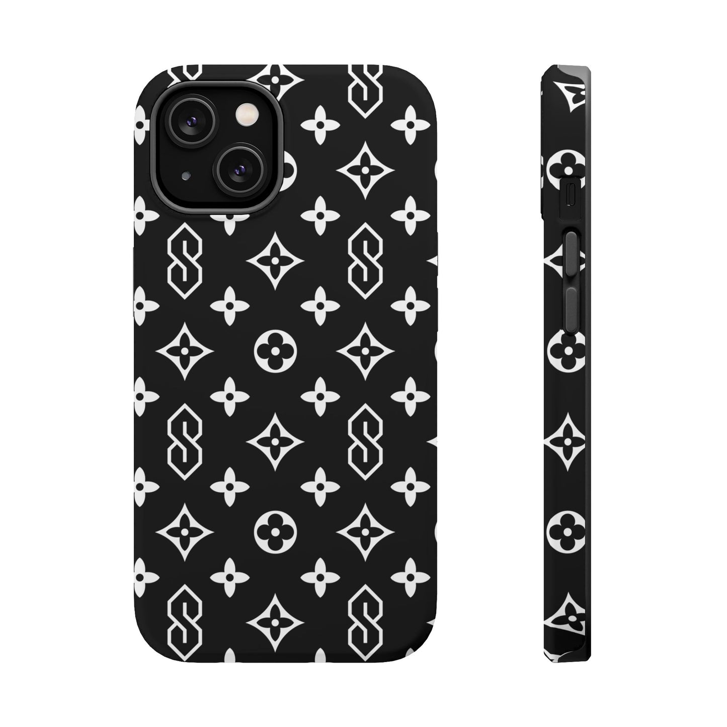 S Thing Faux Real Phone Case - Black/White - Magnetic Impact-Resistant