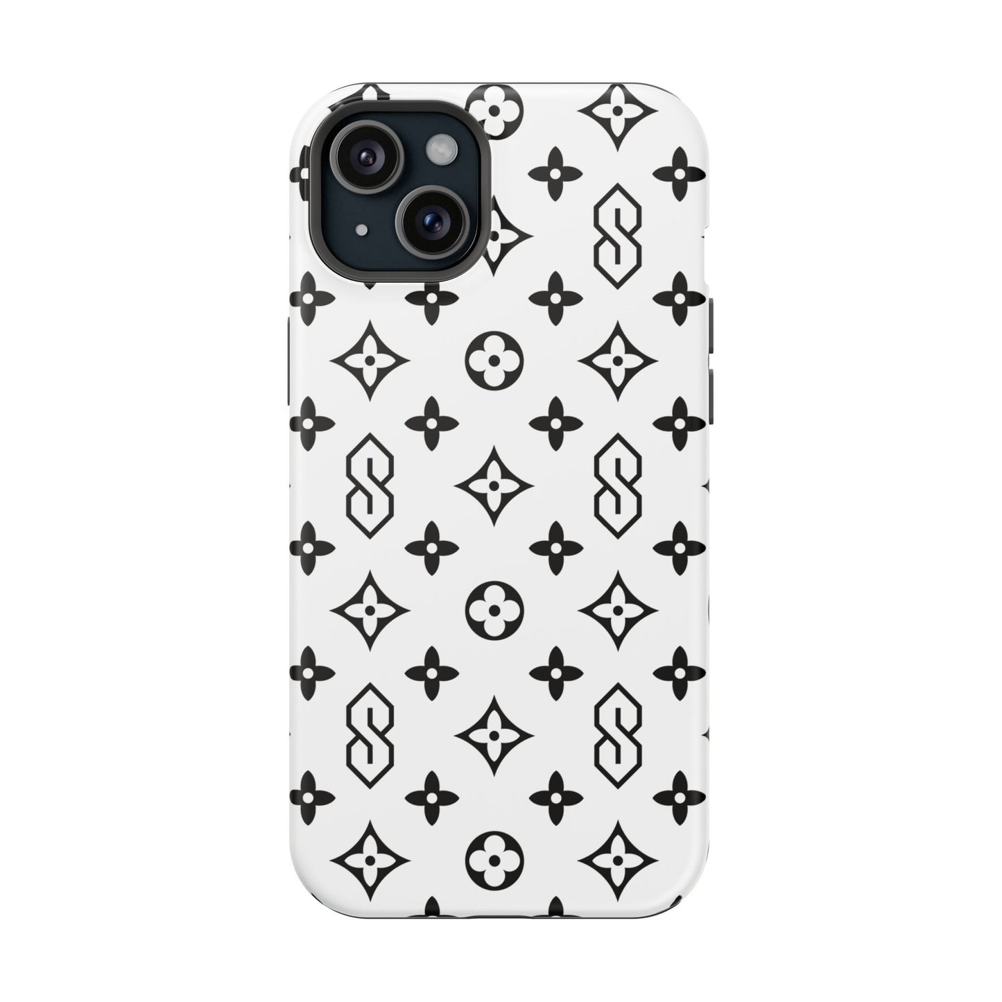 S Thing Faux Real Phone Cases - White & Black - Magnetic Impact-Resistant