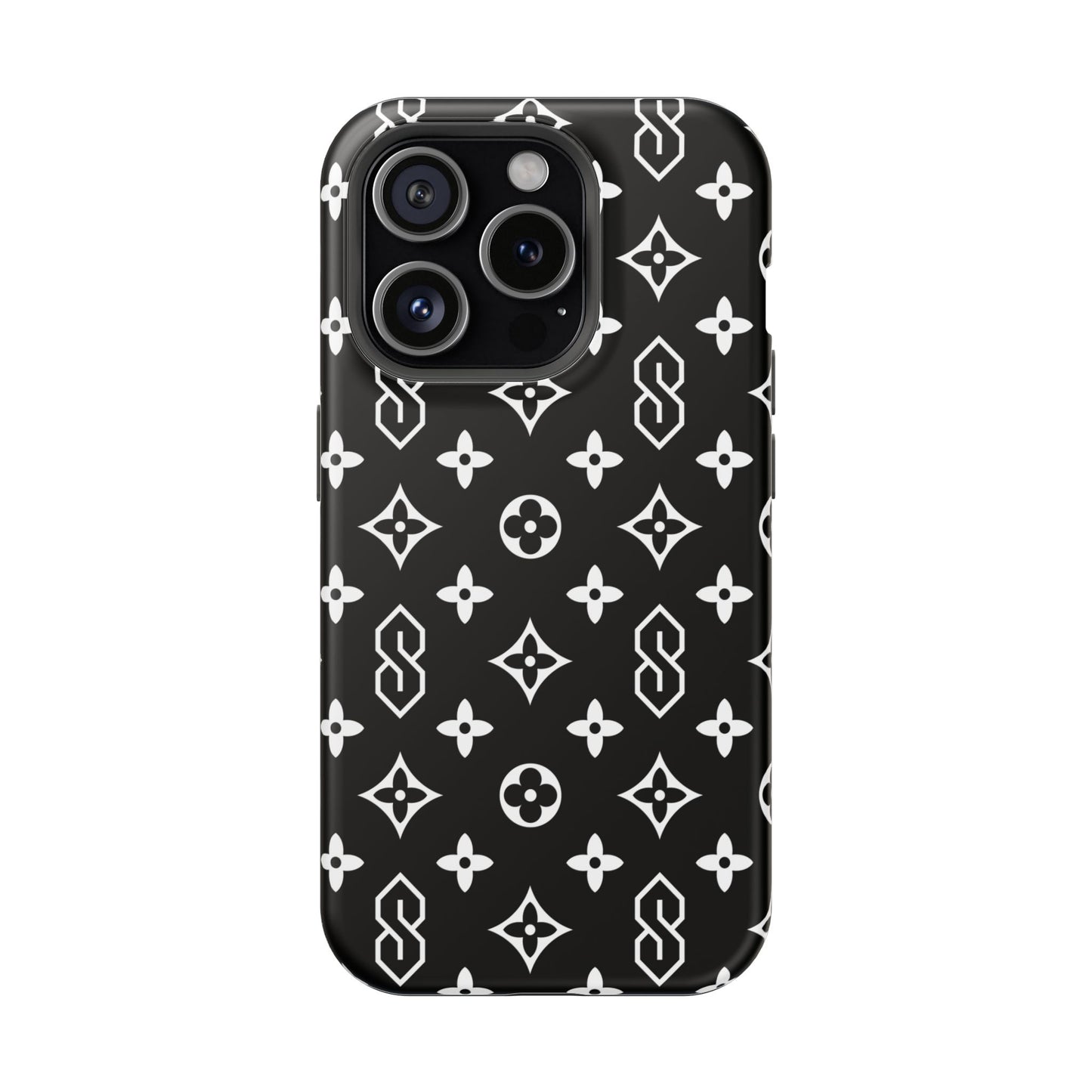 S Thing Faux Real Phone Case - Black/White - Magnetic Impact-Resistant