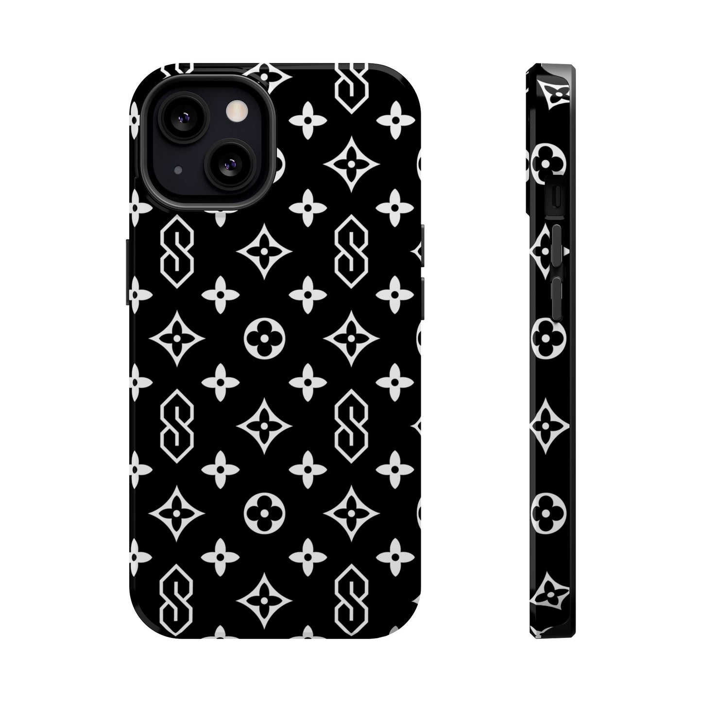 S Thing Faux Real Phone Case - Black/White - Magnetic Impact-Resistant