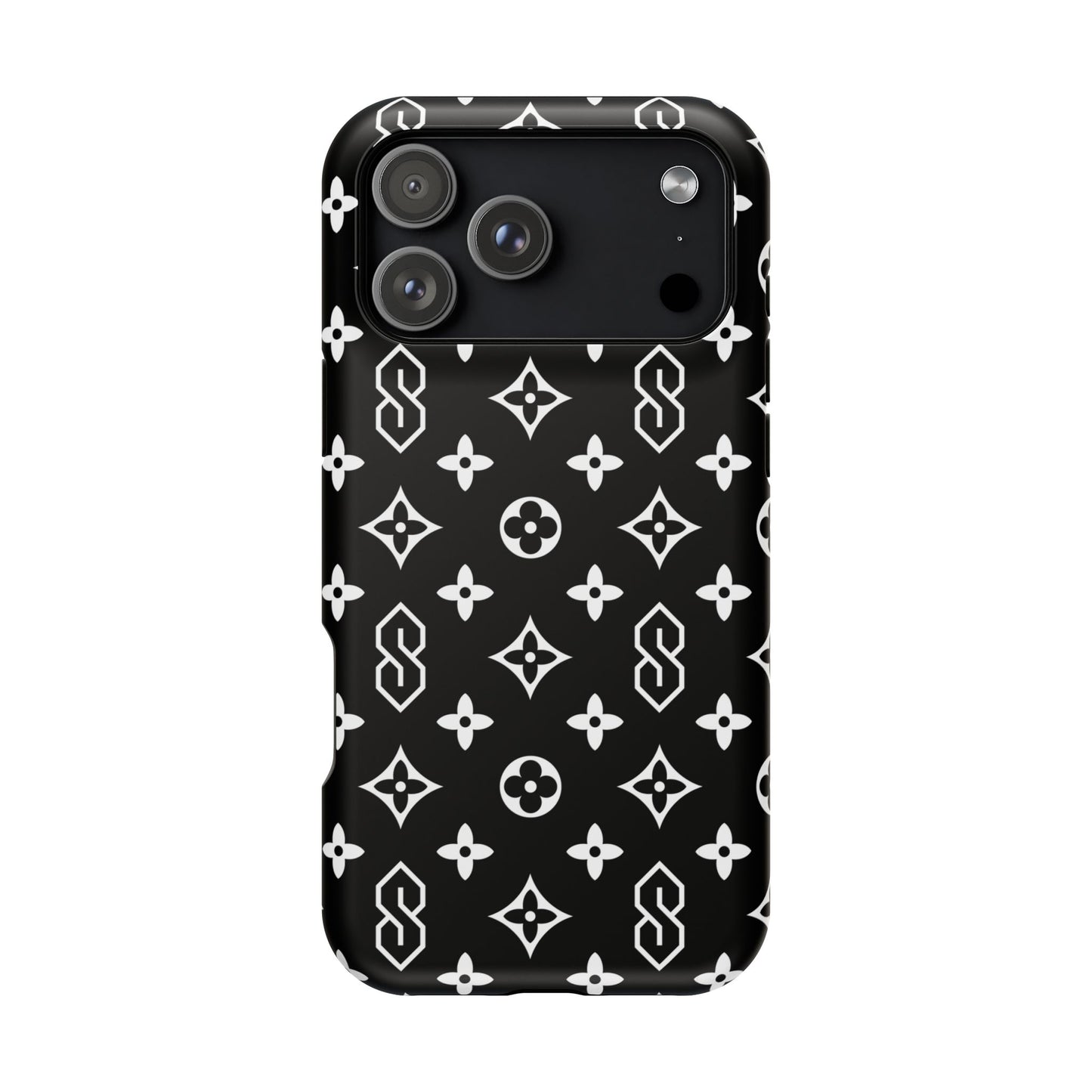 S Thing Faux Real Phone Case - Black/White - Magnetic Impact-Resistant