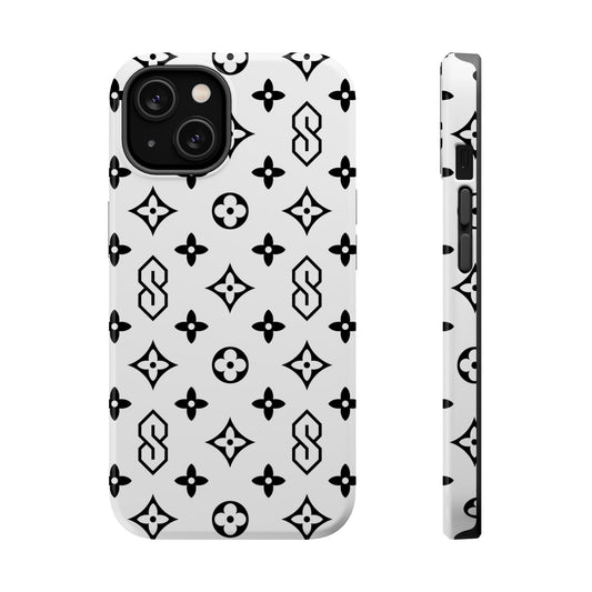 S Thing Faux Real Phone Cases - White & Black - Magnetic Impact-Resistant
