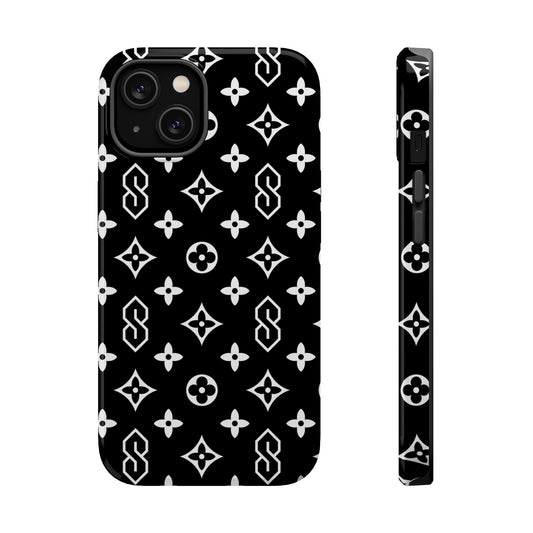 S Thing Faux Real Phone Case - Black/White - Magnetic Impact-Resistant