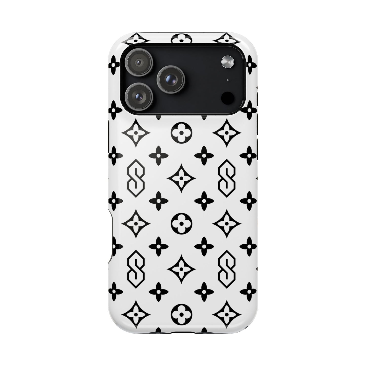 S Thing Faux Real Phone Cases - White & Black - Magnetic Impact-Resistant
