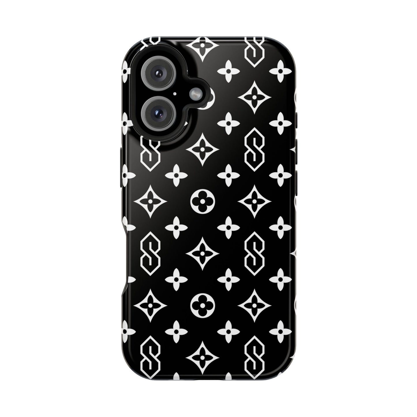 S Thing Faux Real Phone Case - Black/White - Magnetic Impact-Resistant