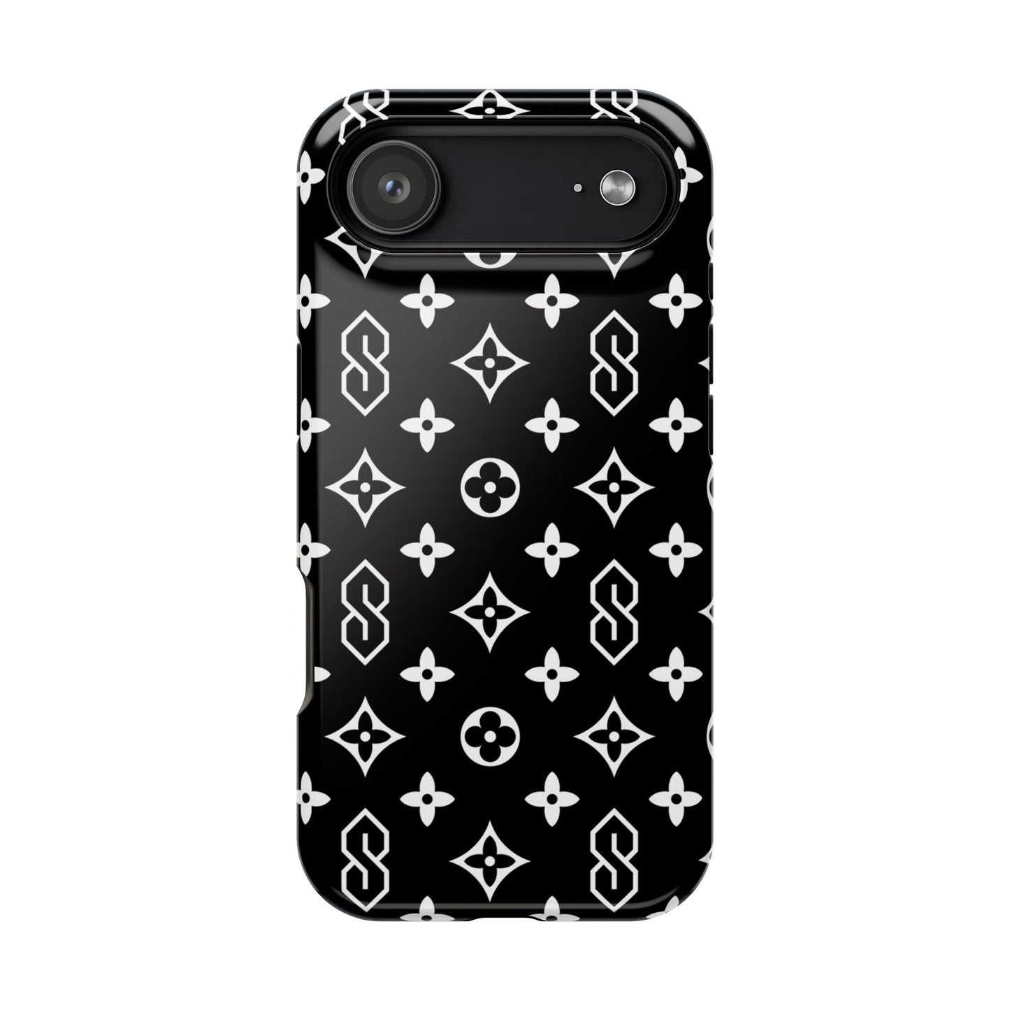 S Thing Faux Real Phone Case - Black/White - Magnetic Impact-Resistant