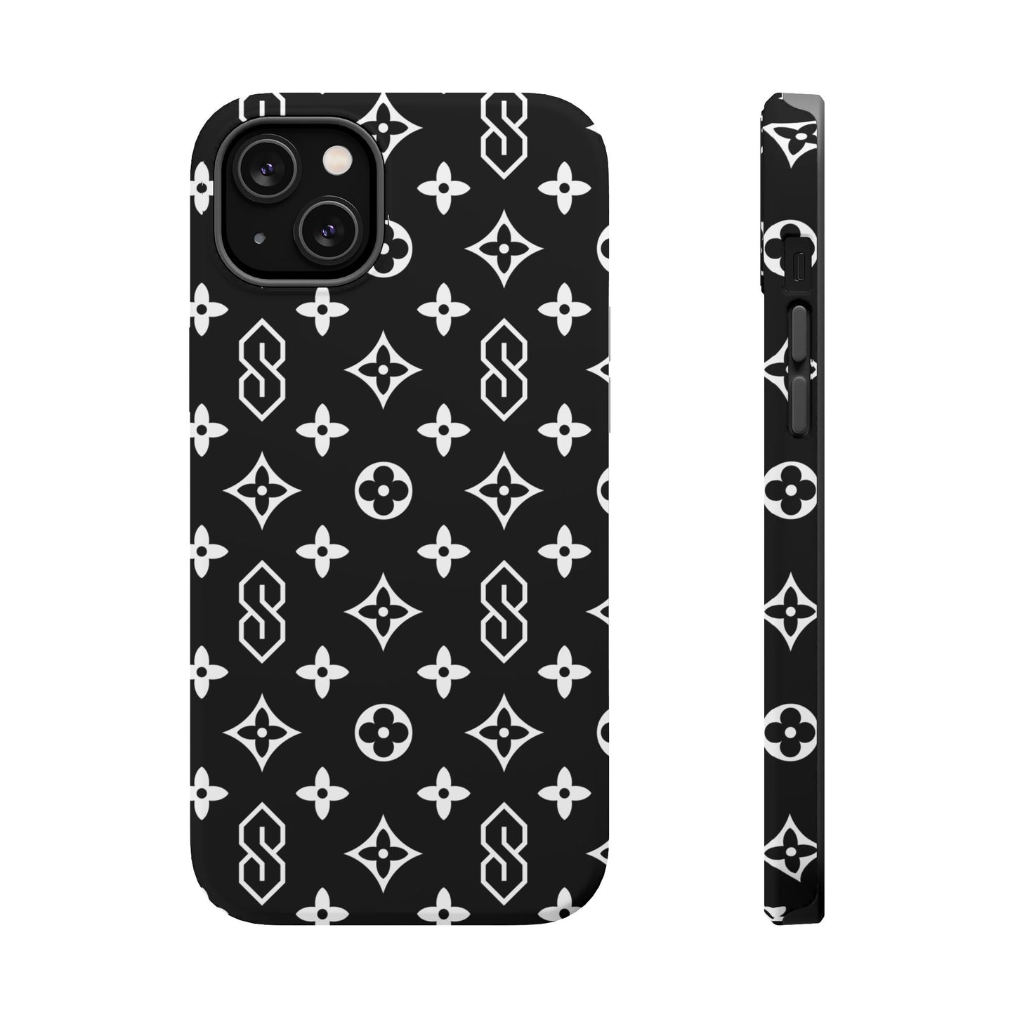 S Thing Faux Real Phone Case - Black/White - Magnetic Impact-Resistant