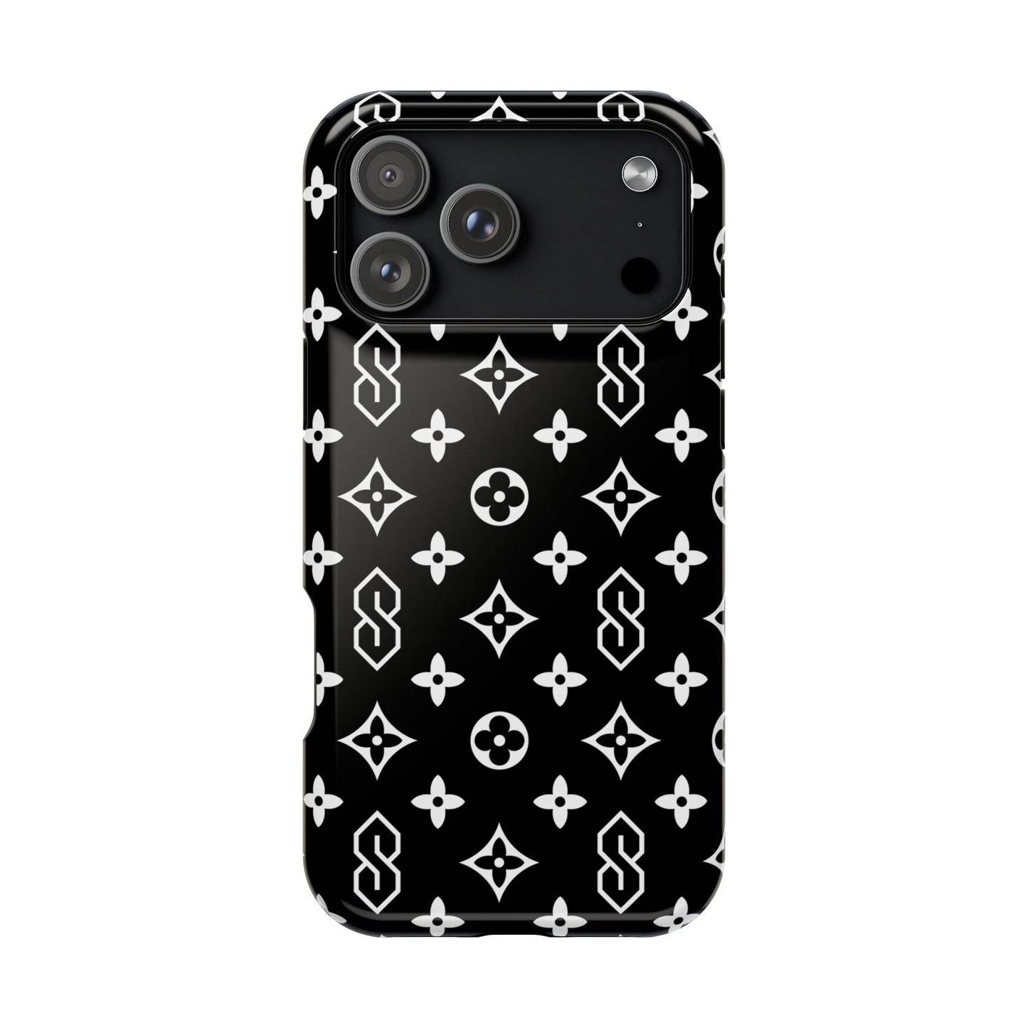 S Thing Faux Real Phone Case - Black/White - Magnetic Impact-Resistant