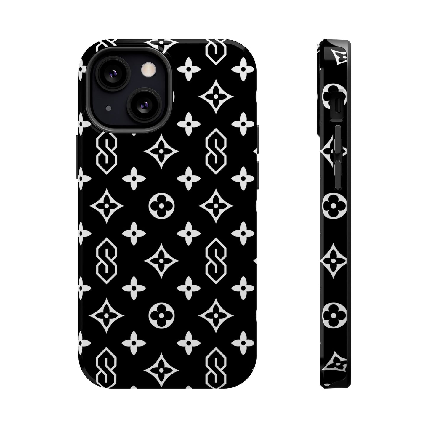 S Thing Faux Real Phone Case - Black/White - Magnetic Impact-Resistant