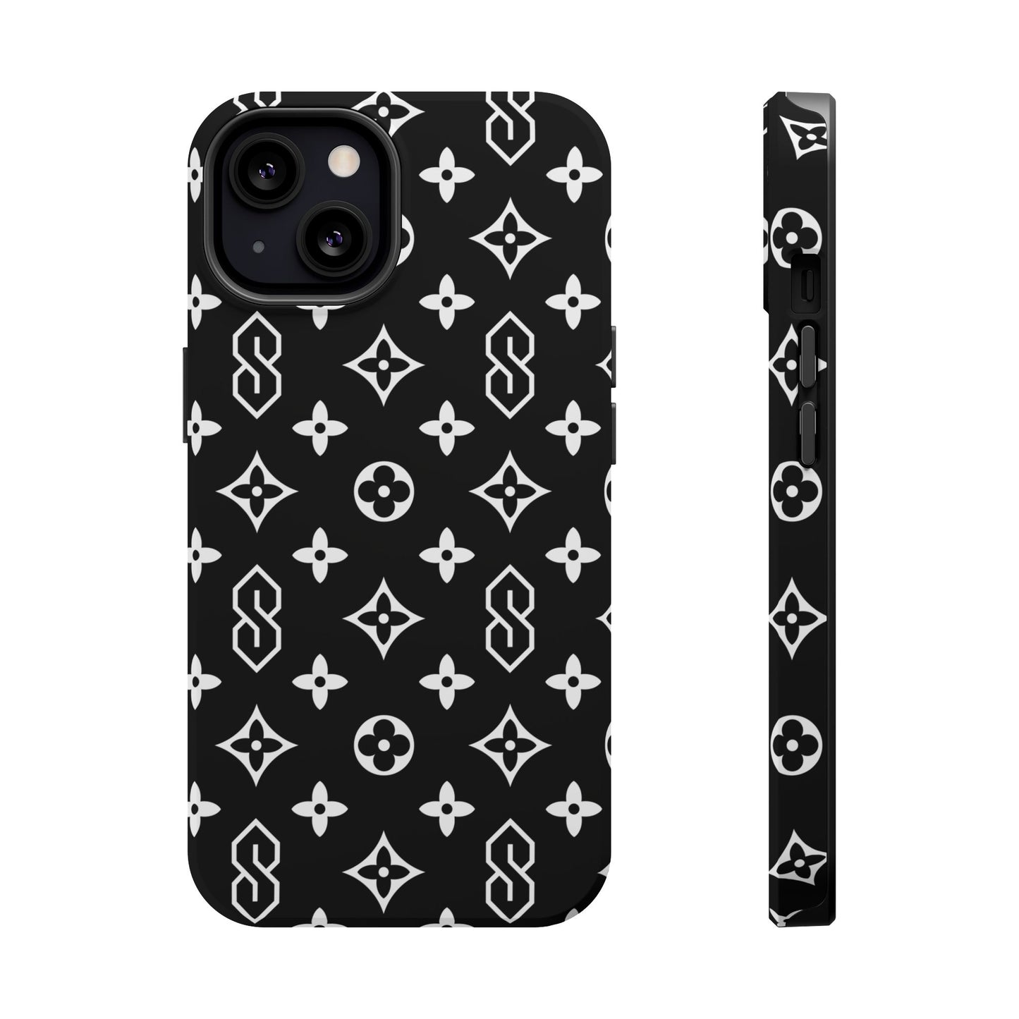 S Thing Faux Real Phone Case - Black/White - Magnetic Impact-Resistant