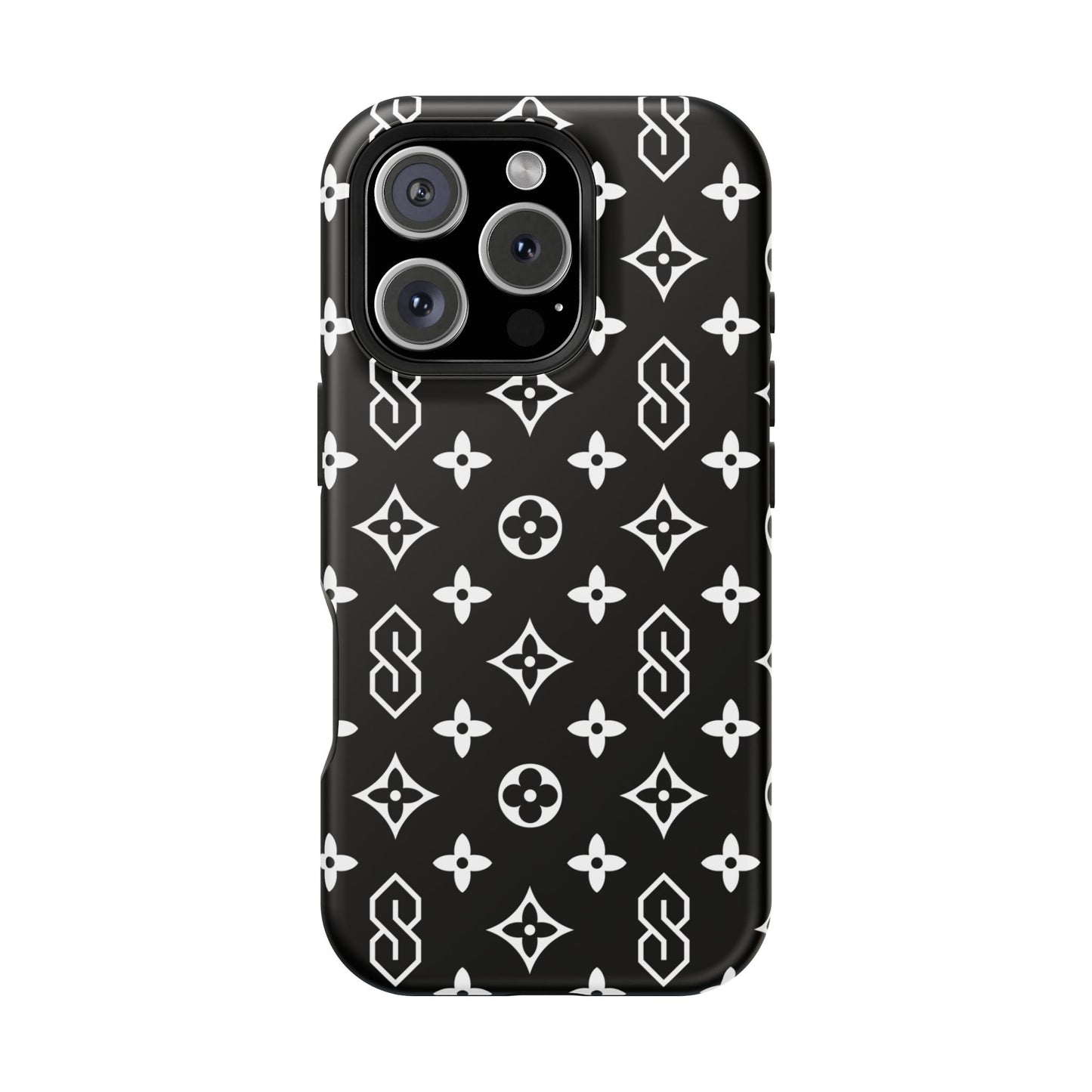 S Thing Faux Real Phone Case - Black/White - Magnetic Impact-Resistant