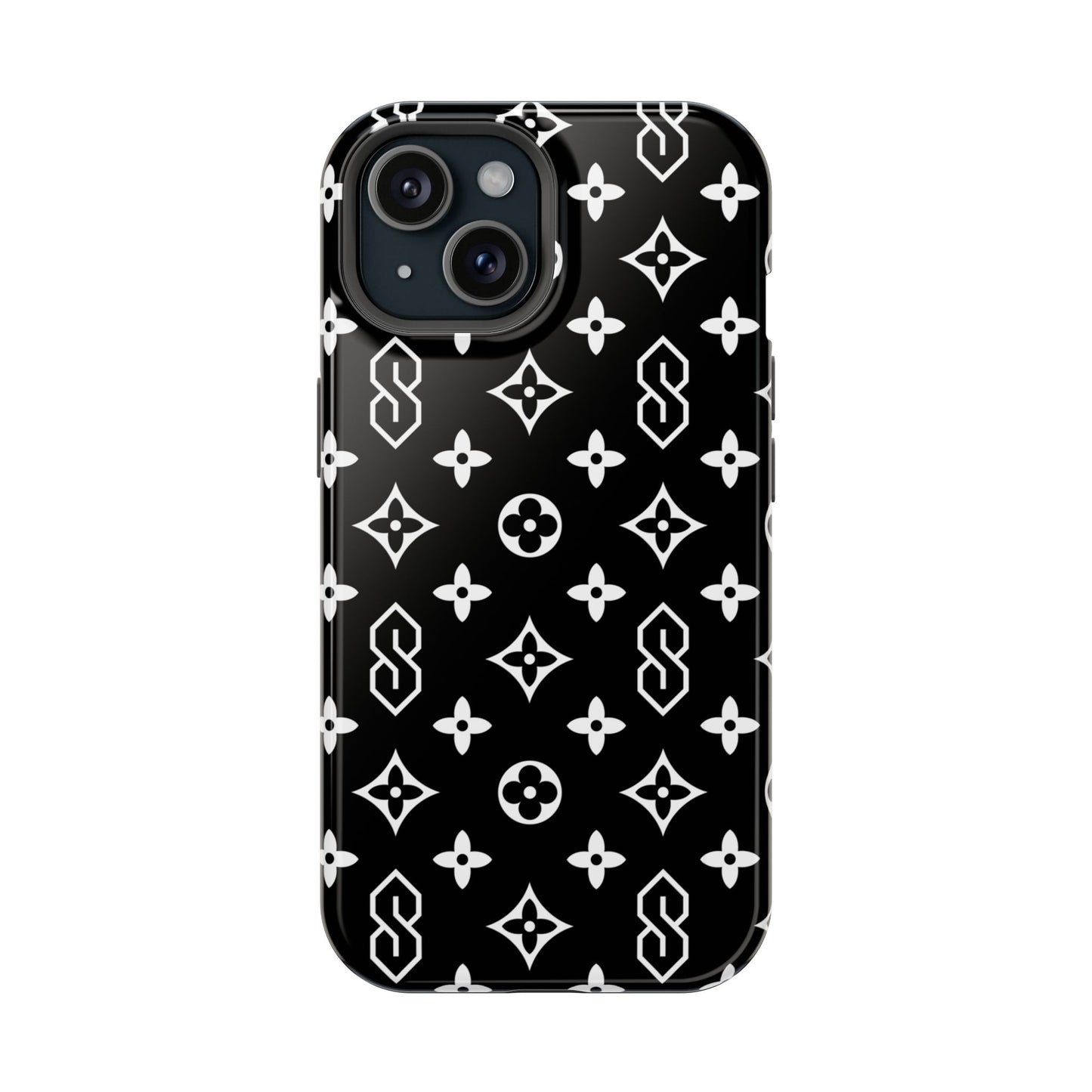 S Thing Faux Real Phone Case - Black/White - Magnetic Impact-Resistant