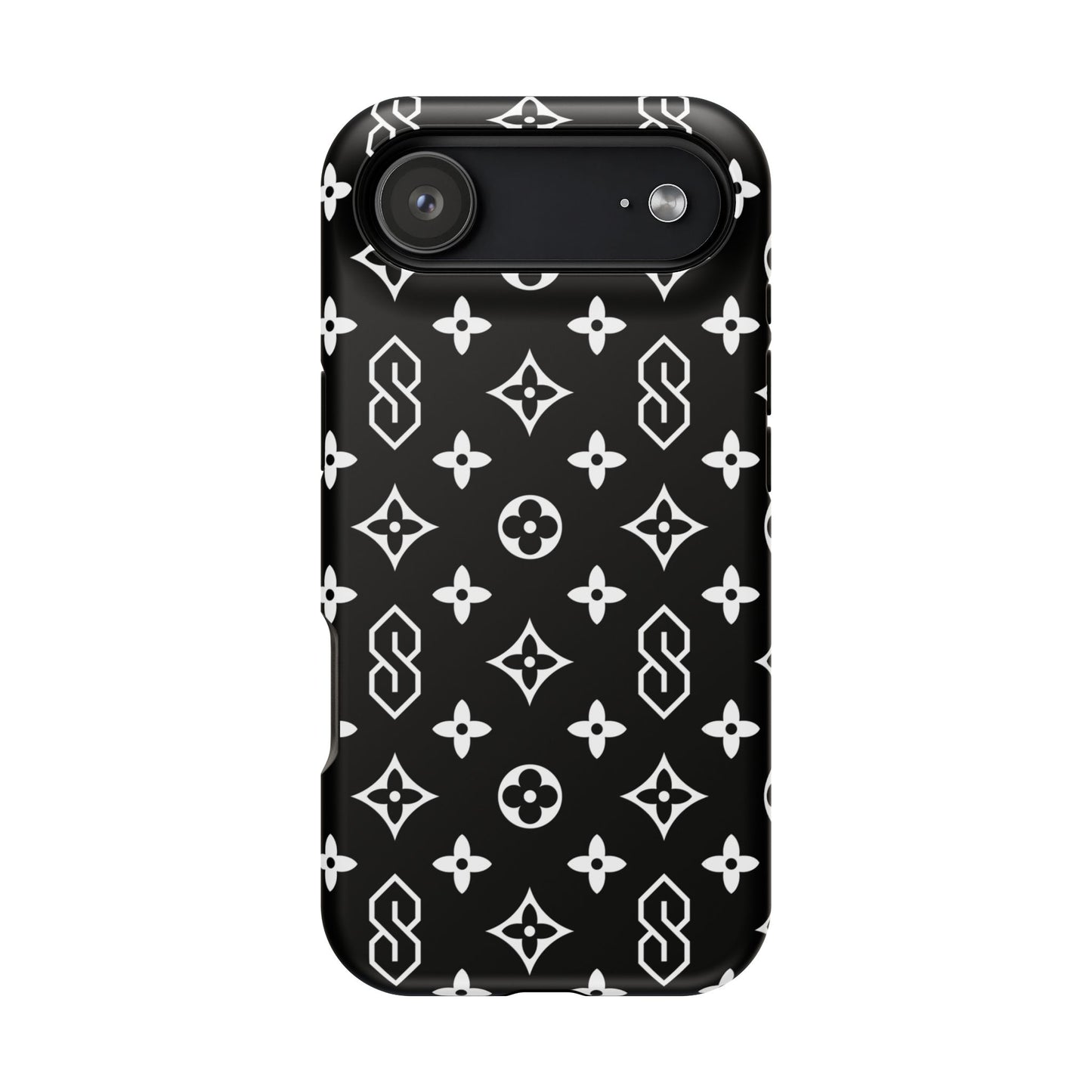 S Thing Faux Real Phone Case - Black/White - Magnetic Impact-Resistant