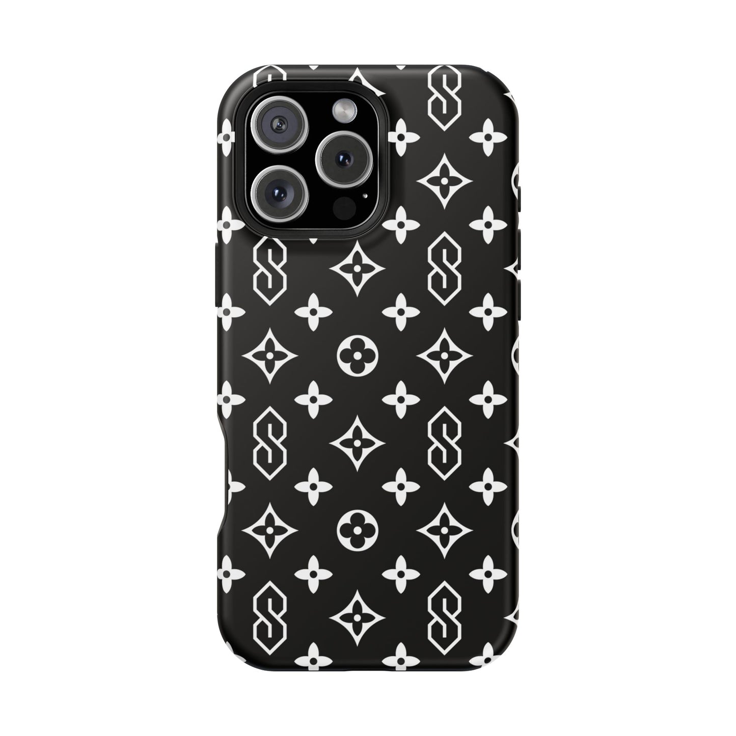 S Thing Faux Real Phone Case - Black/White - Magnetic Impact-Resistant