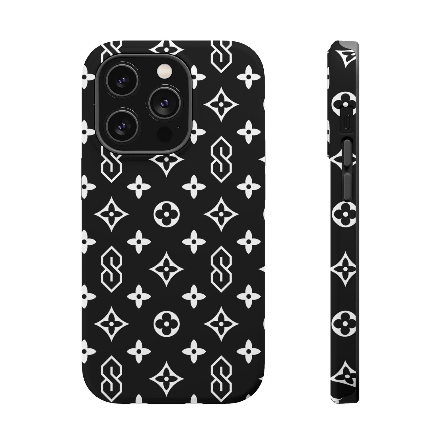 S Thing Faux Real Phone Case - Black/White - Magnetic Impact-Resistant