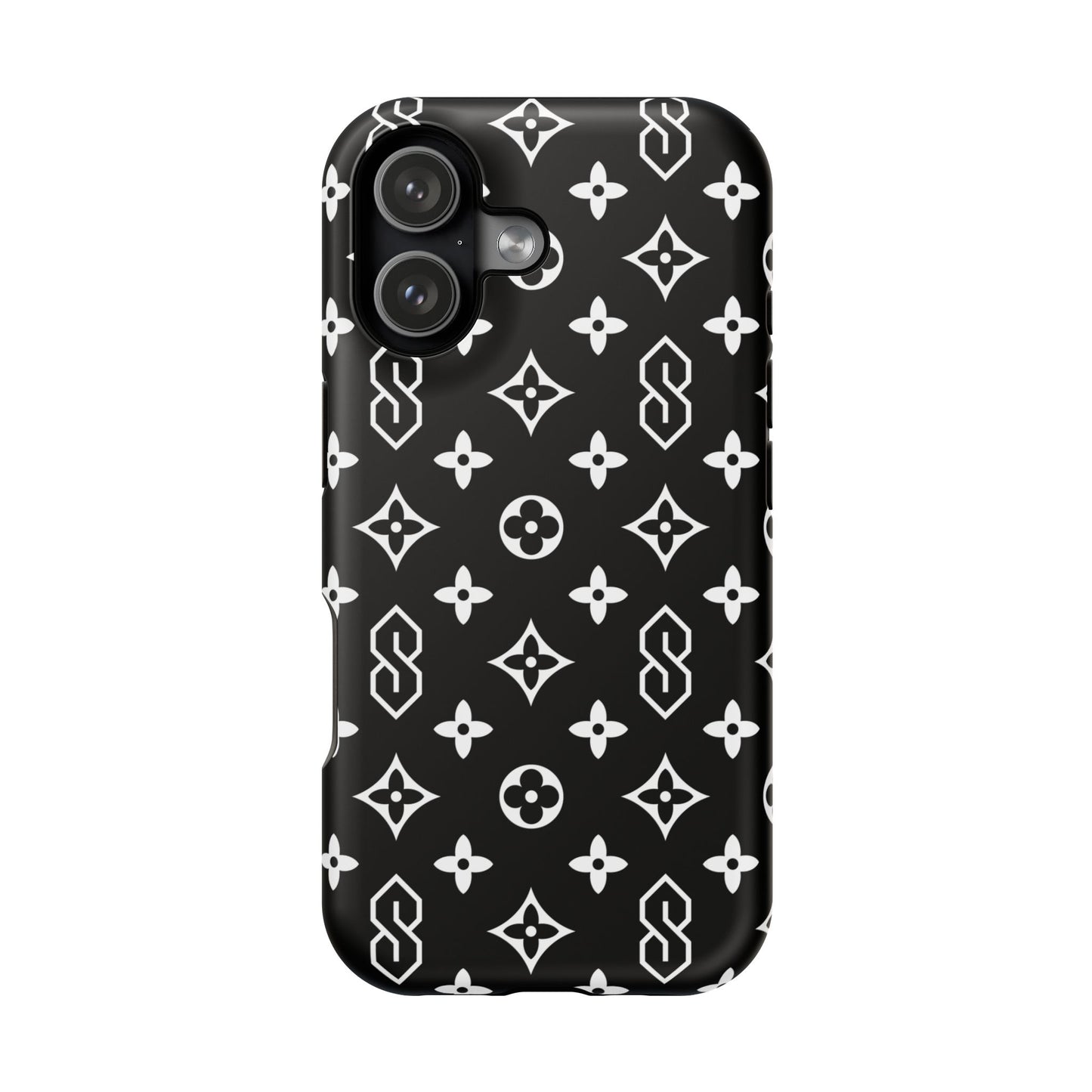 S Thing Faux Real Phone Case - Black/White - Magnetic Impact-Resistant