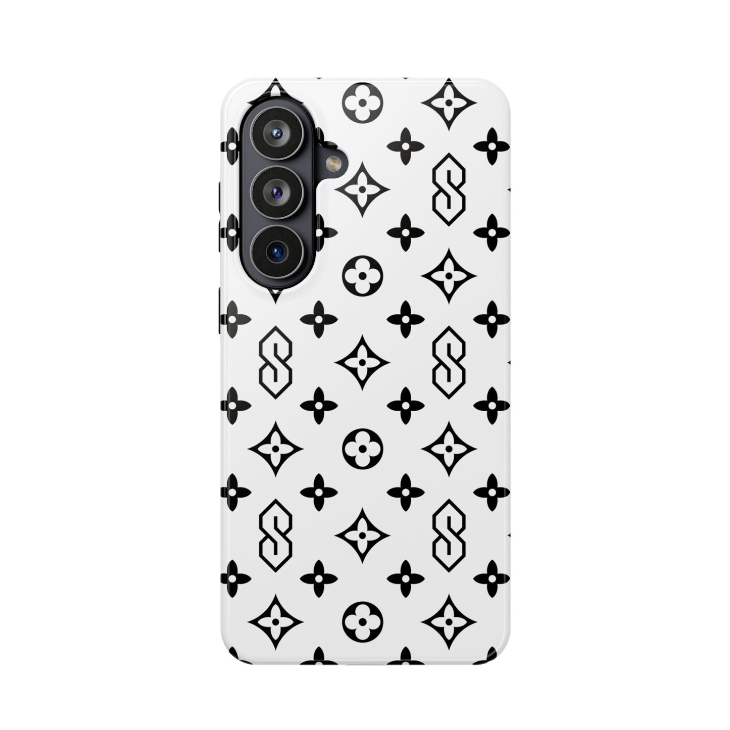 S Thing Faux Real Phone Cases - White & Black - Magnetic Impact-Resistant