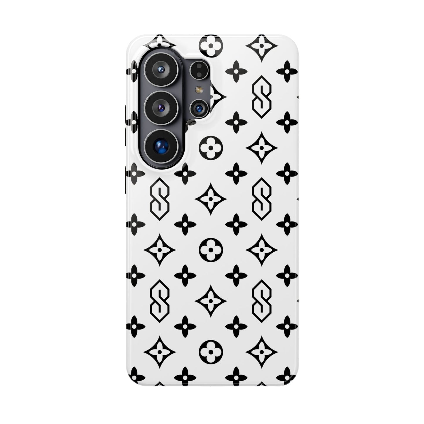 S Thing Faux Real Phone Cases - White & Black - Magnetic Impact-Resistant