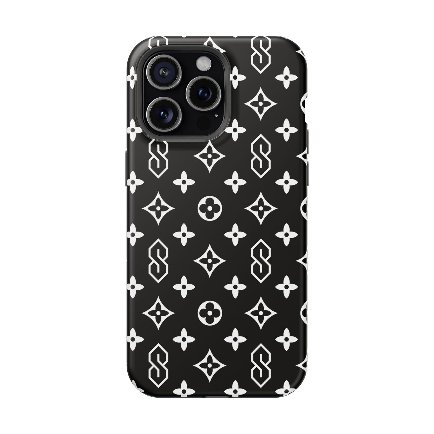 S Thing Faux Real Phone Case - Black/White - Magnetic Impact-Resistant