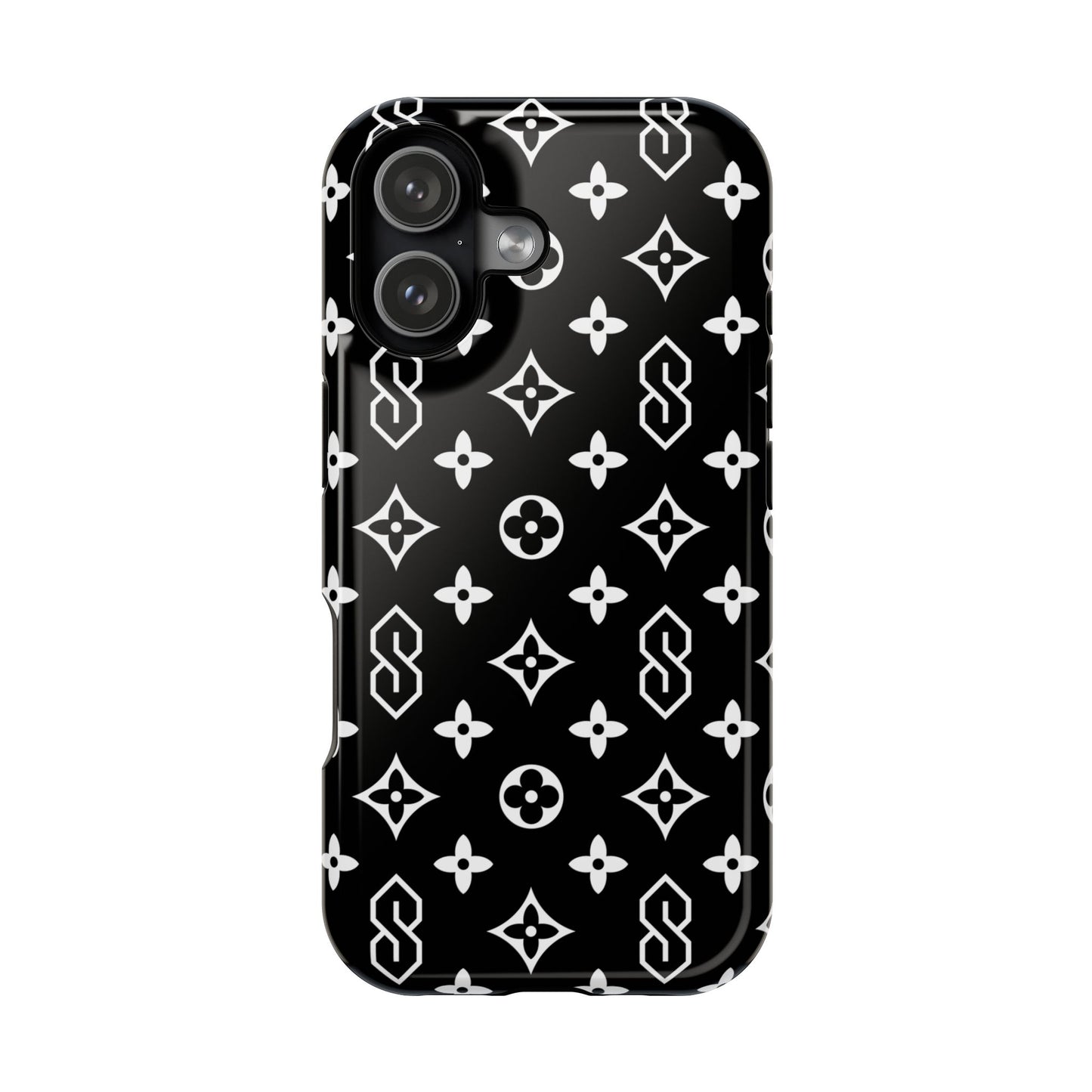 S Thing Faux Real Phone Case - Black/White - Magnetic Impact-Resistant