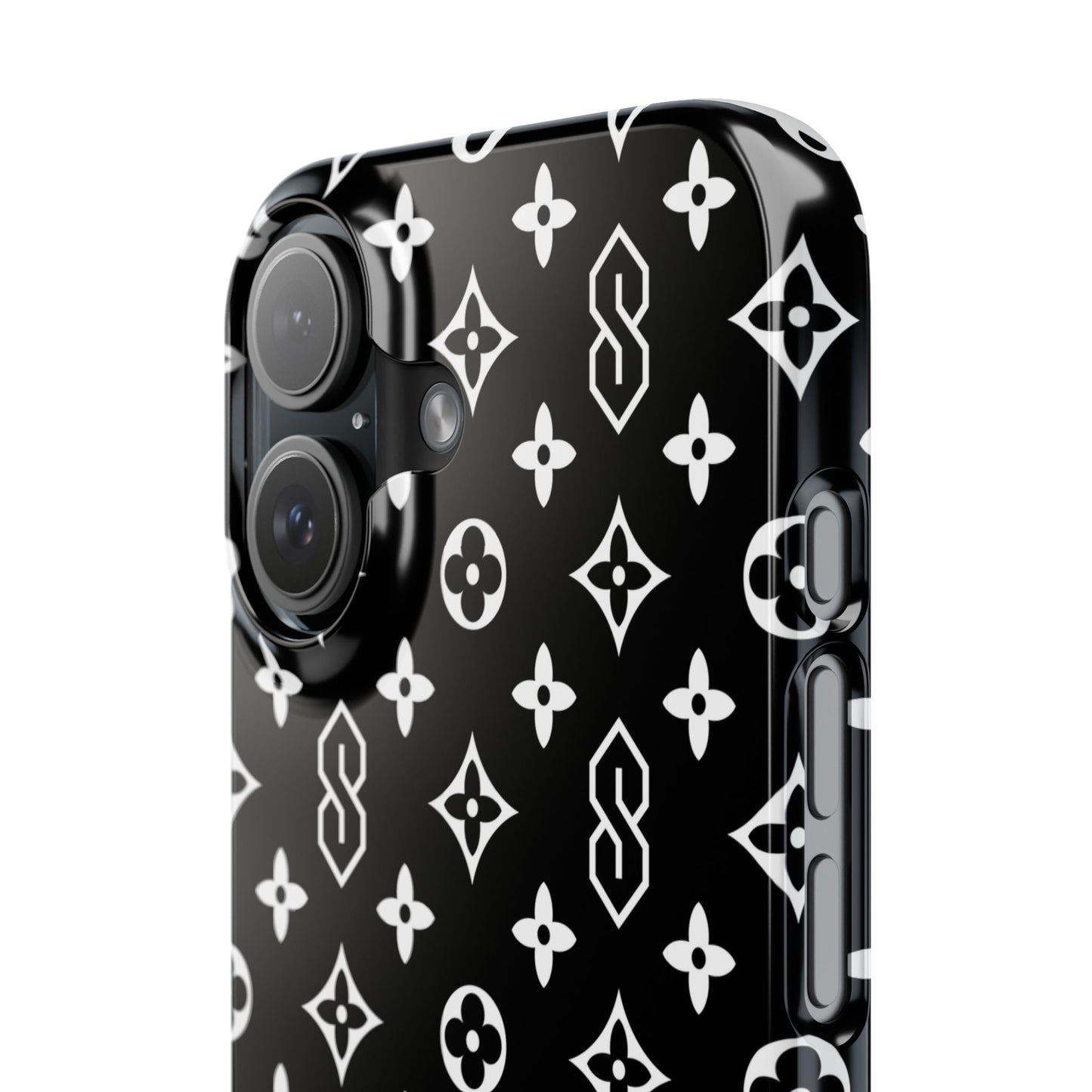 S Thing Faux Real Phone Case - Multi-Models - Black/White