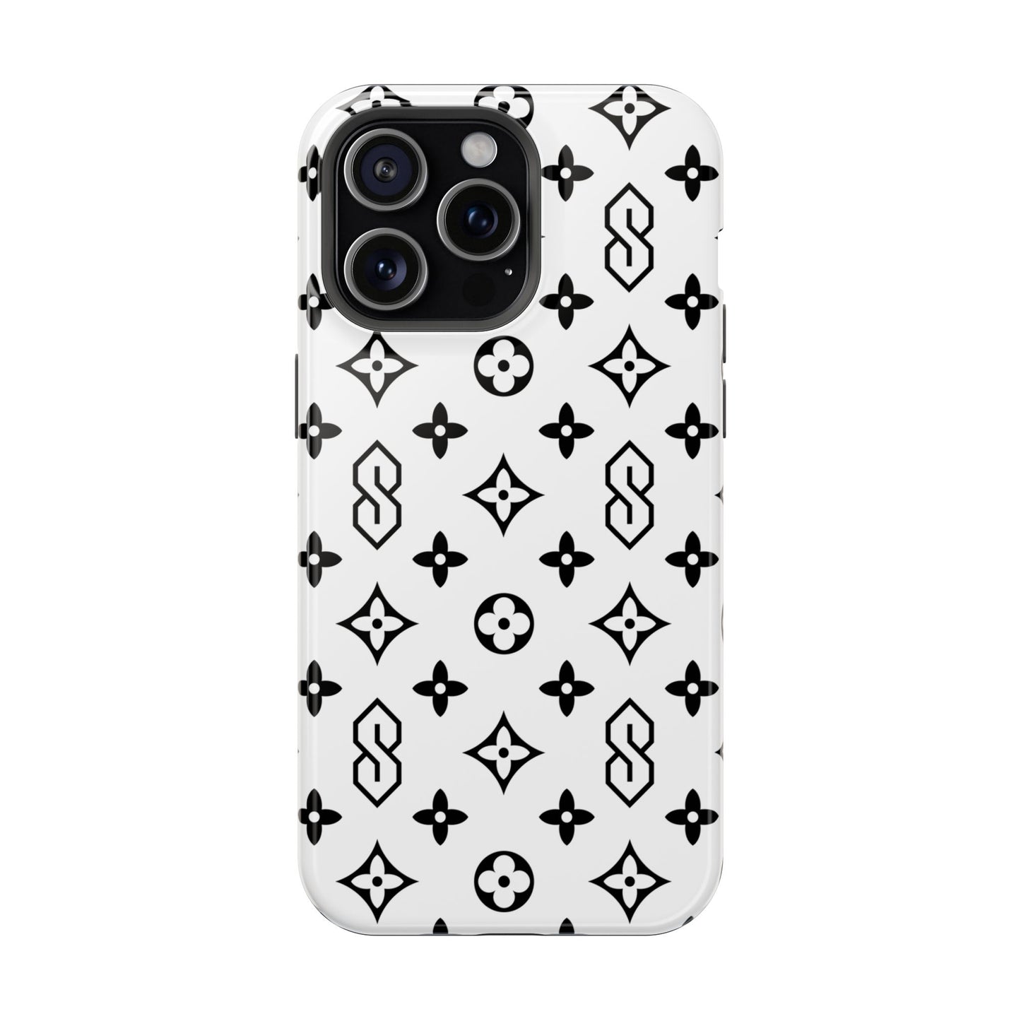 S Thing Faux Real Phone Cases - White & Black - Magnetic Impact-Resistant