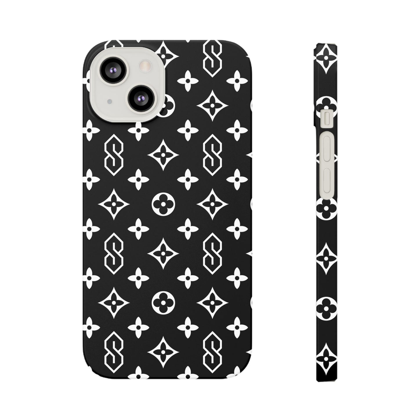 S Thing Faux Real Phone Case - Multi-Models - Black/White