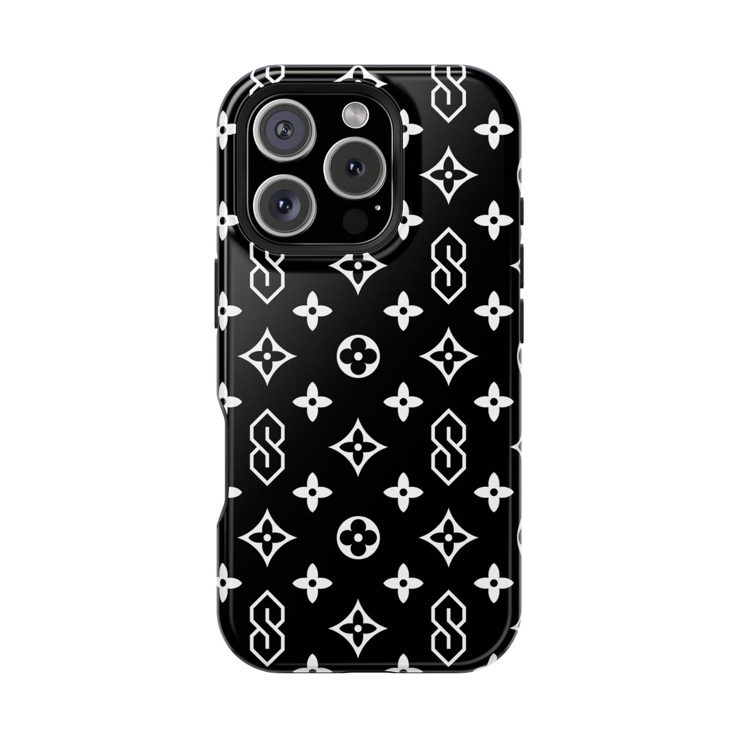 S Thing Faux Real Phone Case - Black/White - Magnetic Impact-Resistant