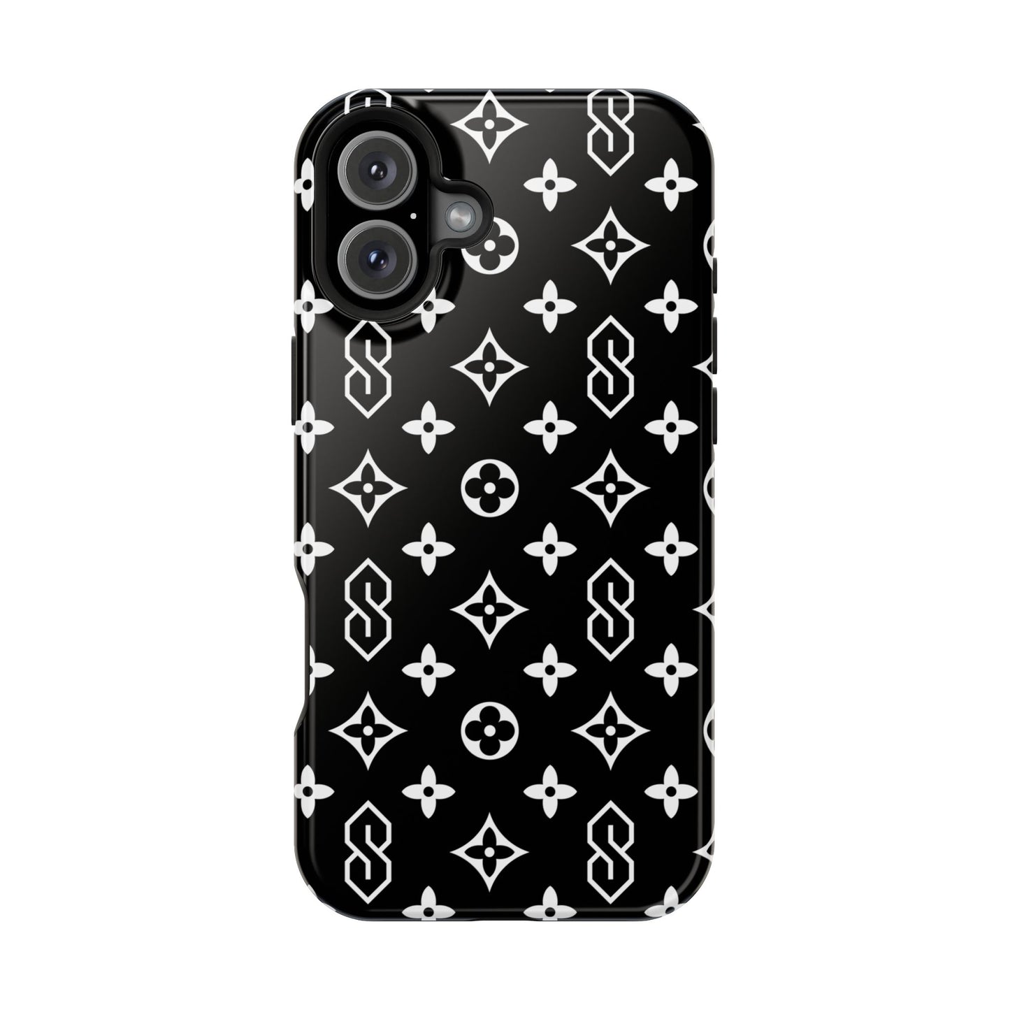 S Thing Faux Real Phone Case - Black/White - Magnetic Impact-Resistant