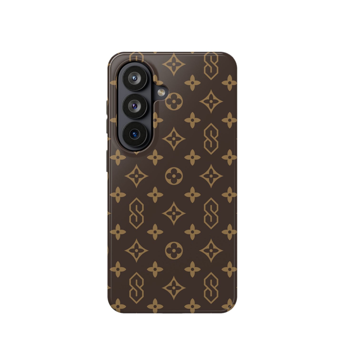 S Thing Faux Real Phone Case - Brown/Gold - Magnetic Impact-Resistant
