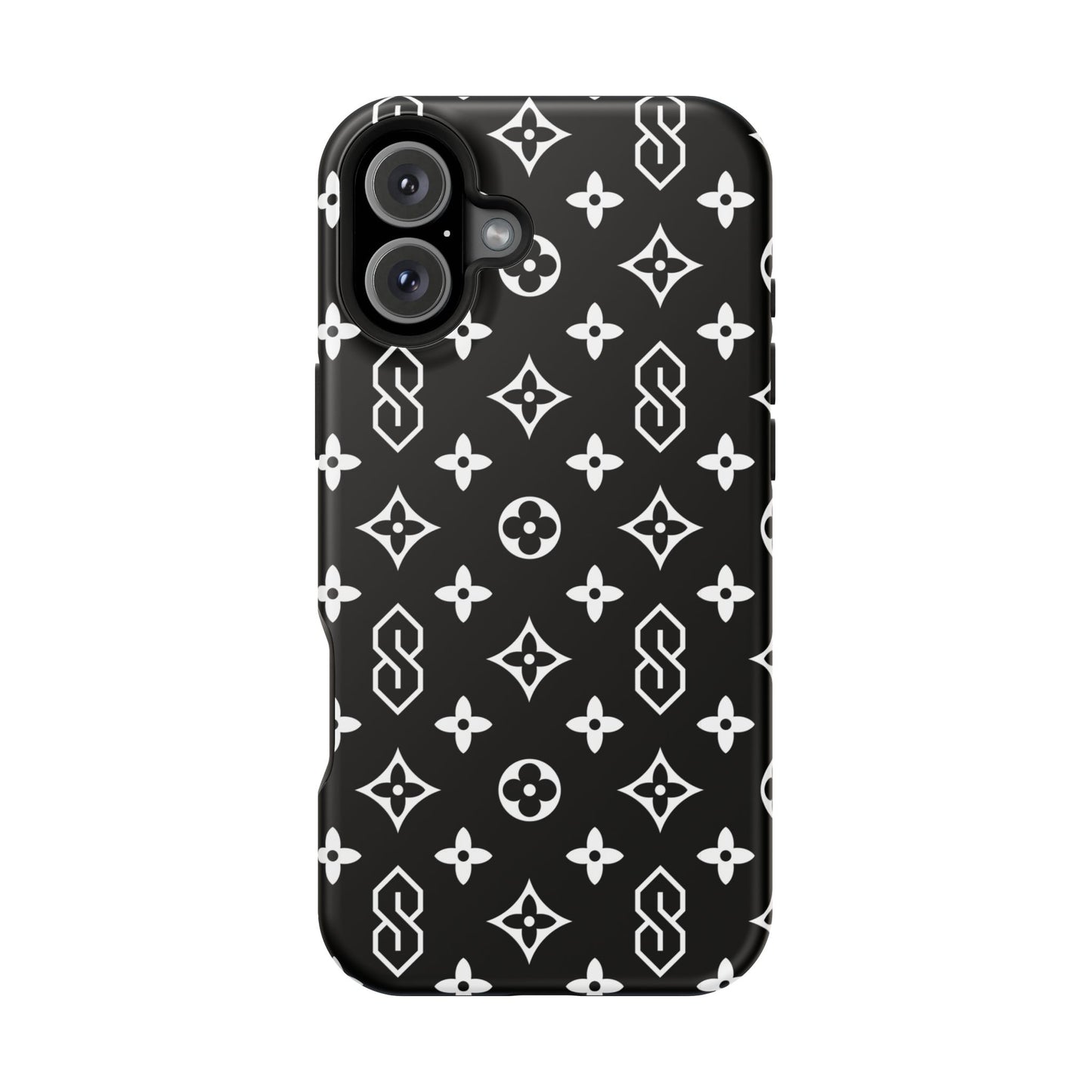 S Thing Faux Real Phone Case - Black/White - Magnetic Impact-Resistant