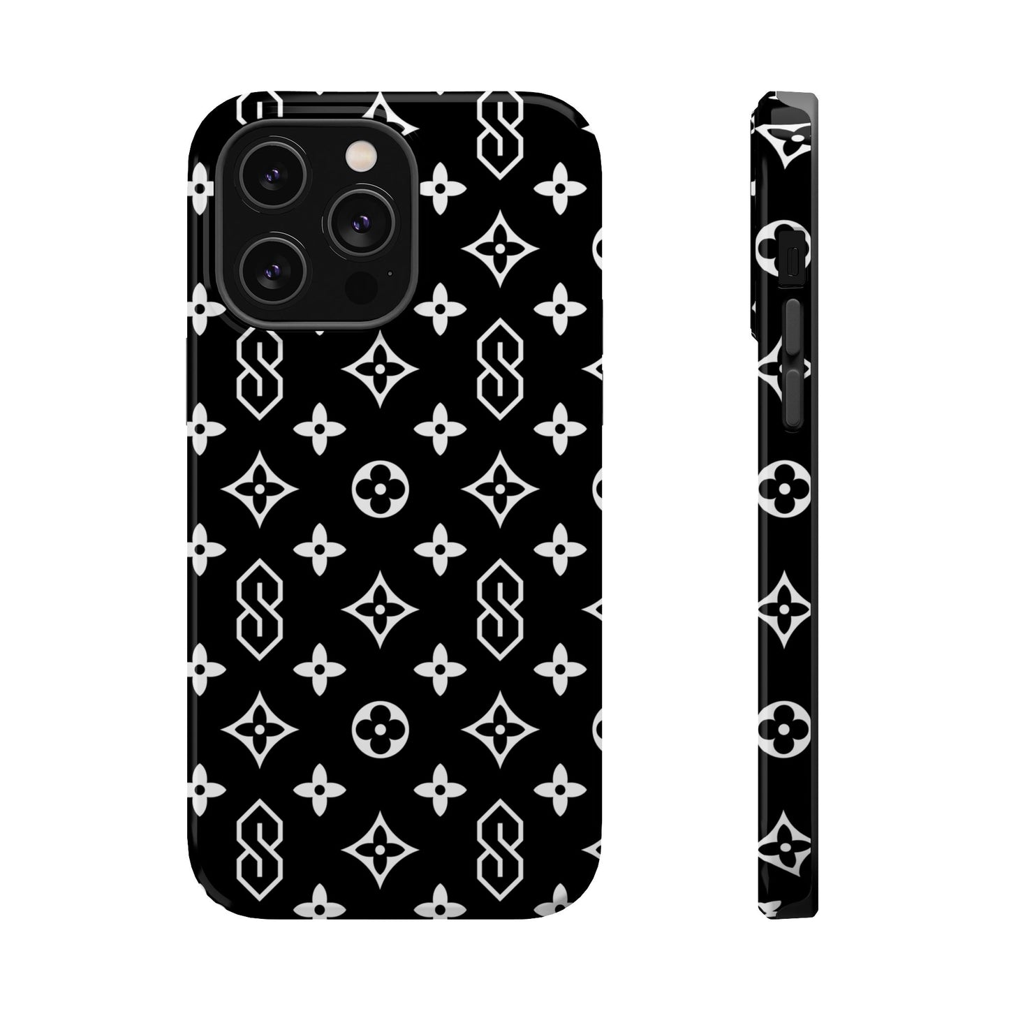 S Thing Faux Real Phone Case - Black/White - Magnetic Impact-Resistant