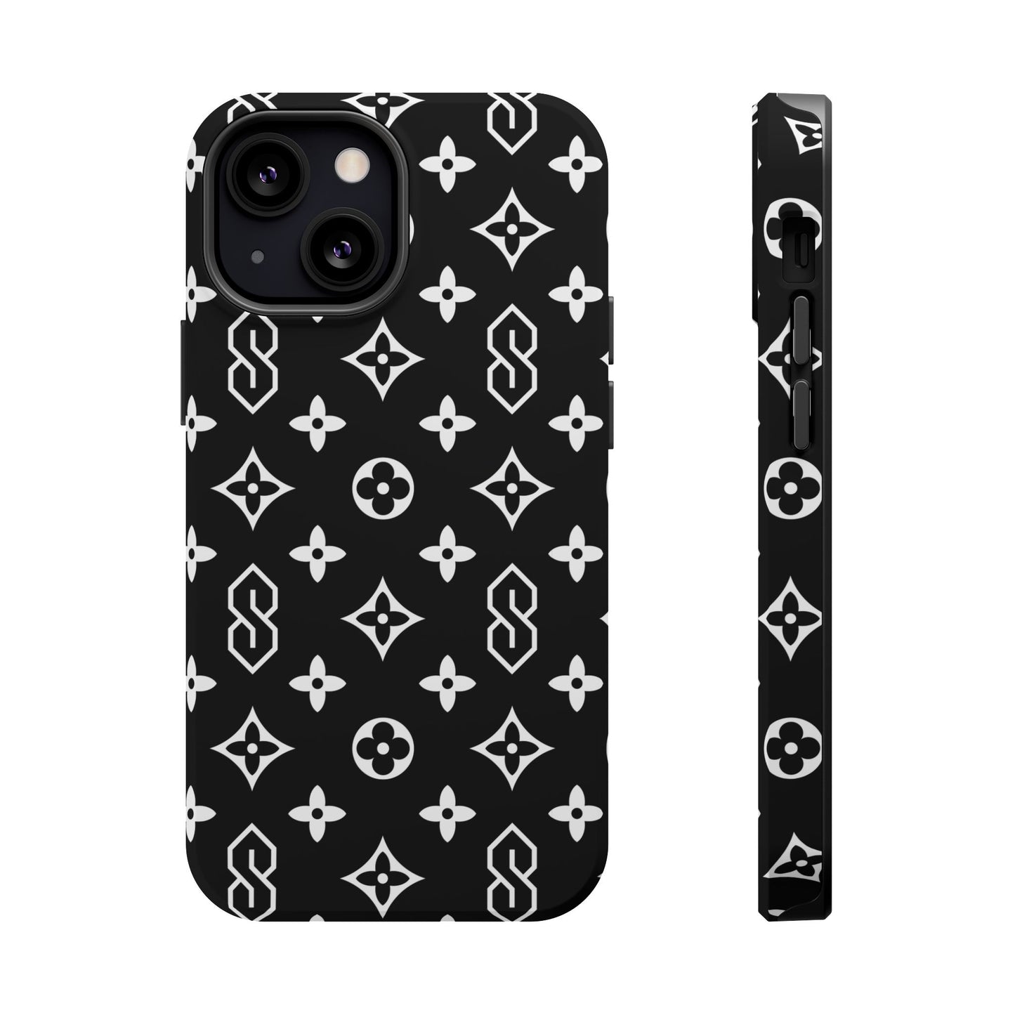 S Thing Faux Real Phone Case - Black/White - Magnetic Impact-Resistant