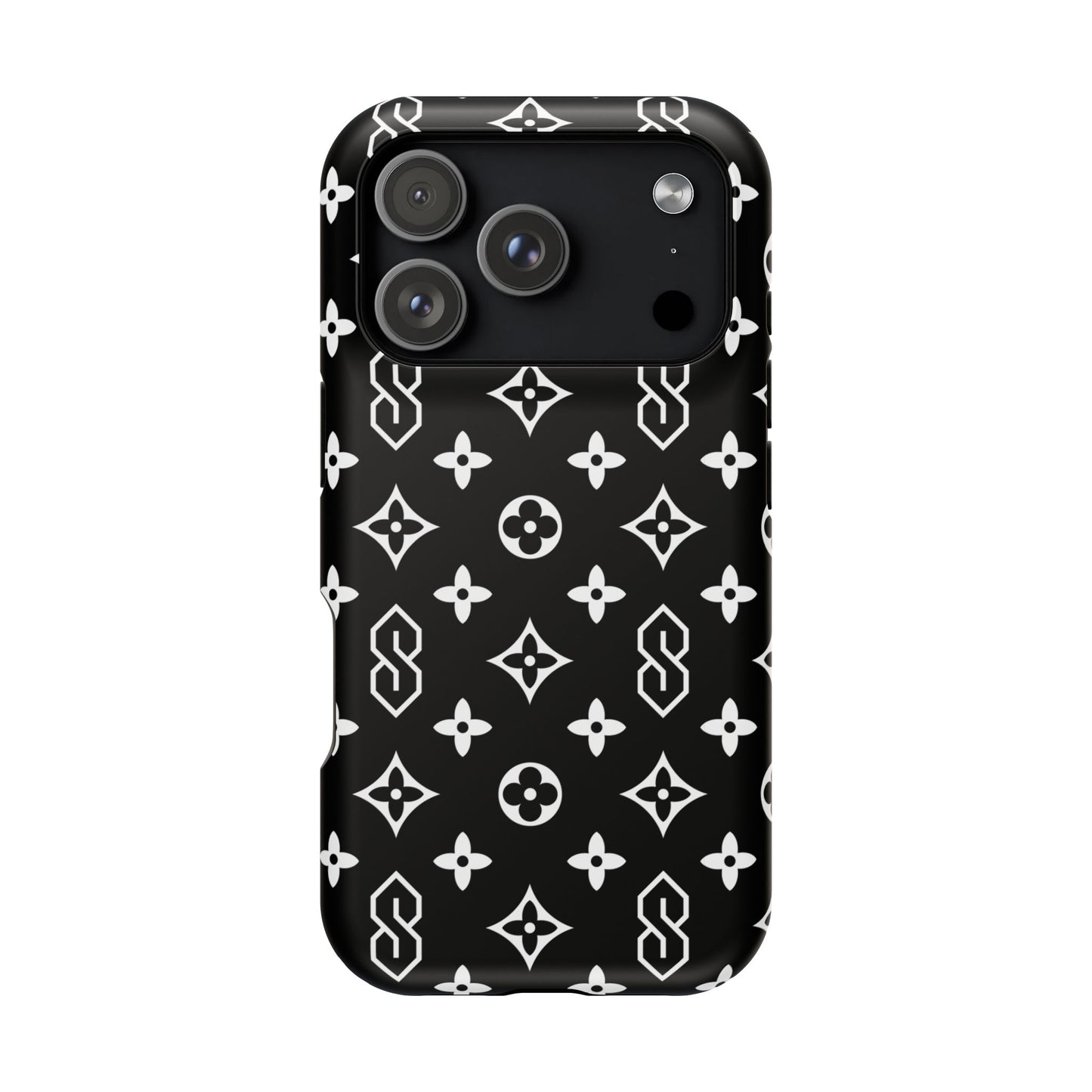 S Thing Faux Real Phone Case - Black/White - Magnetic Impact-Resistant
