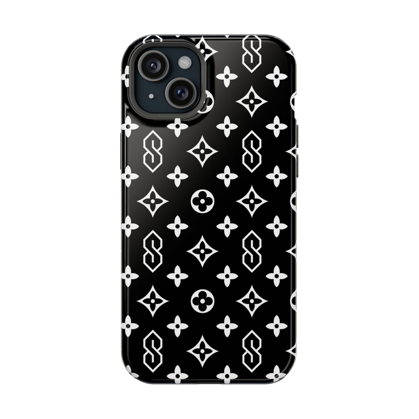 S Thing Faux Real Phone Case - Black/White - Magnetic Impact-Resistant