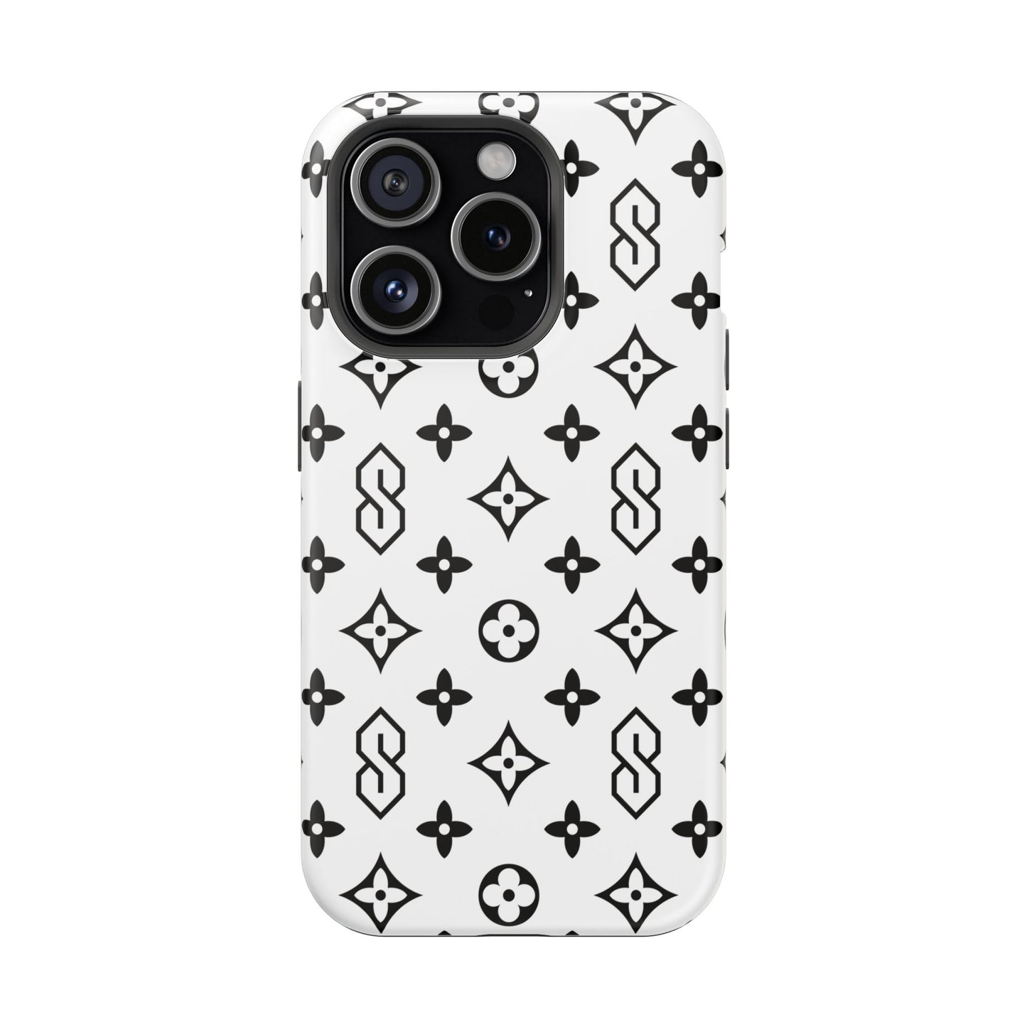 S Thing Faux Real Phone Cases - White & Black - Magnetic Impact-Resistant
