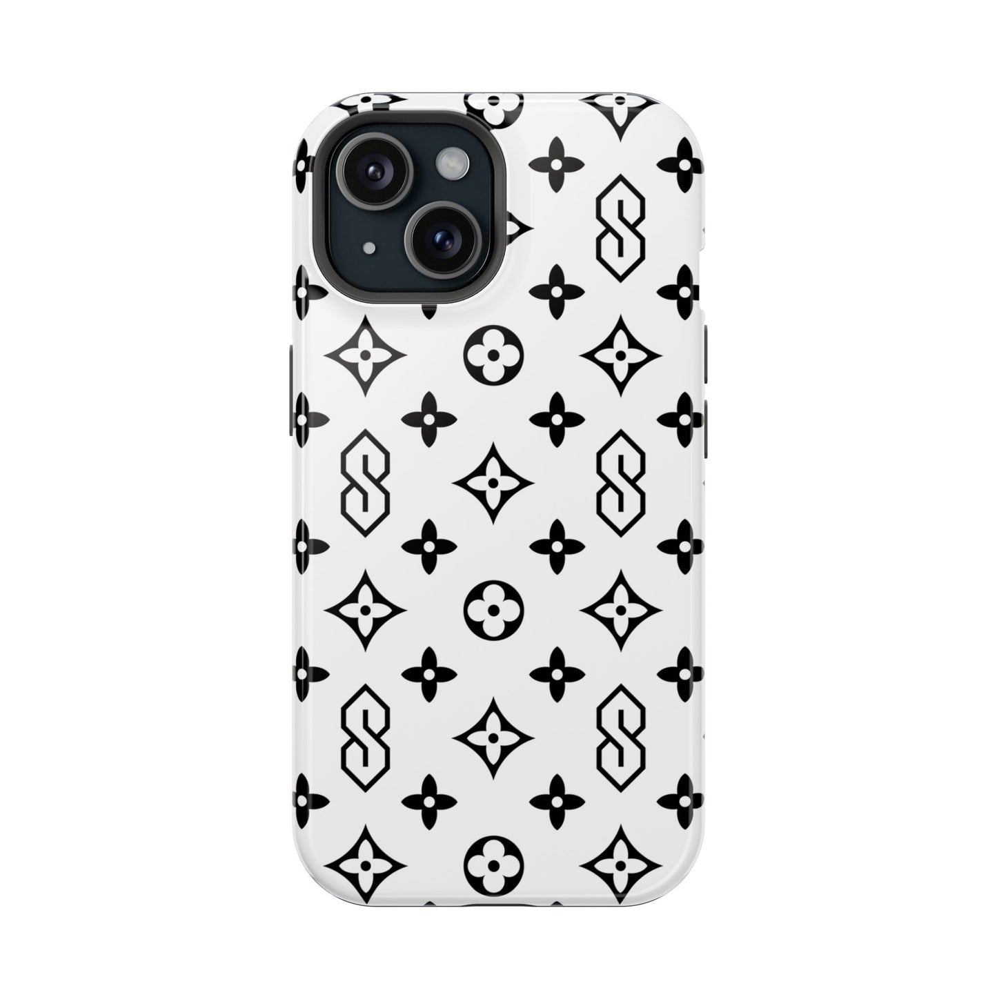 S Thing Faux Real Phone Cases - White & Black - Magnetic Impact-Resistant