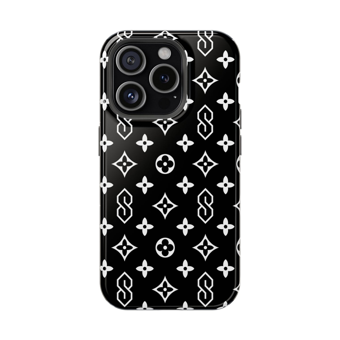 S Thing Faux Real Phone Case - Black/White - Magnetic Impact-Resistant