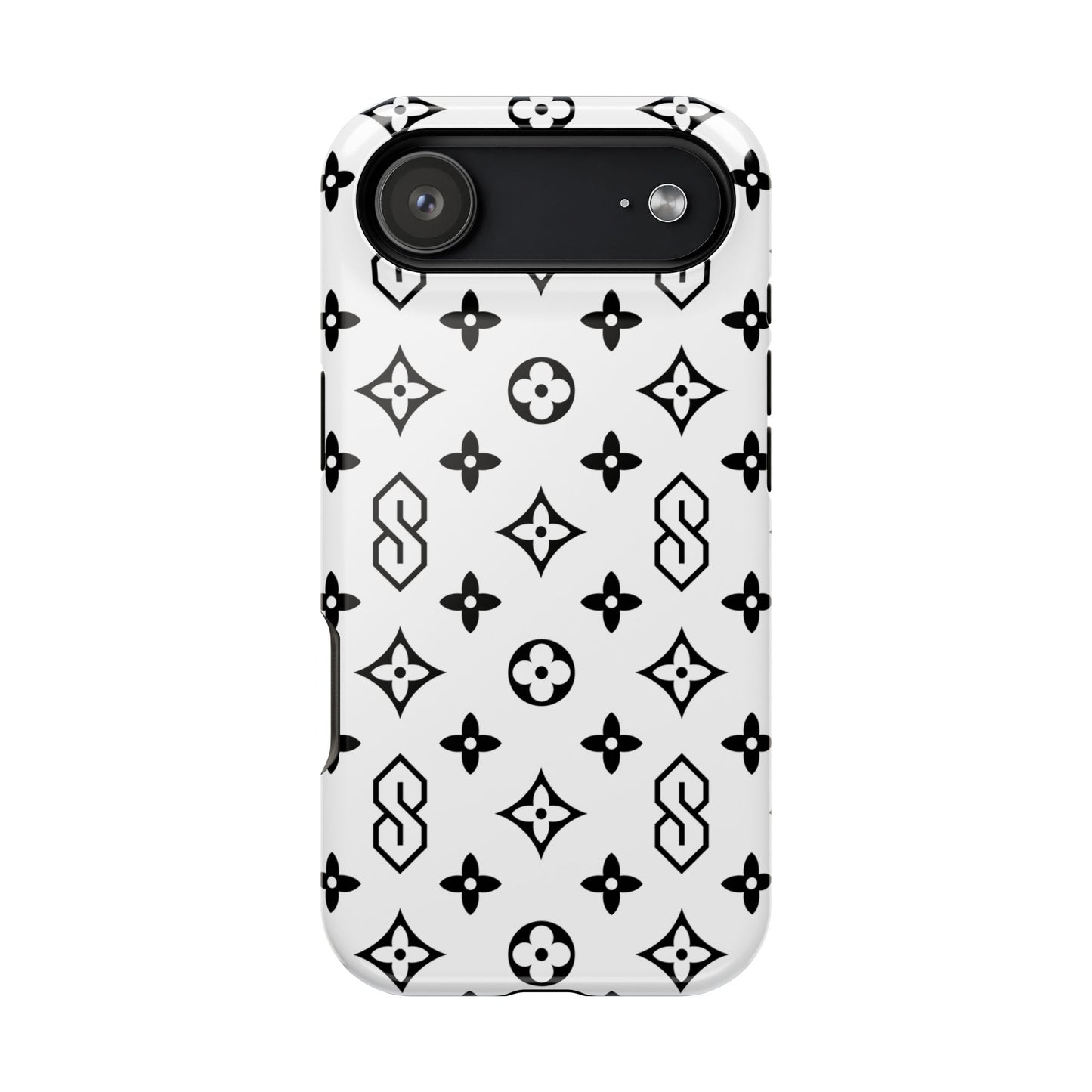 S Thing Faux Real Phone Cases - White & Black - Magnetic Impact-Resistant